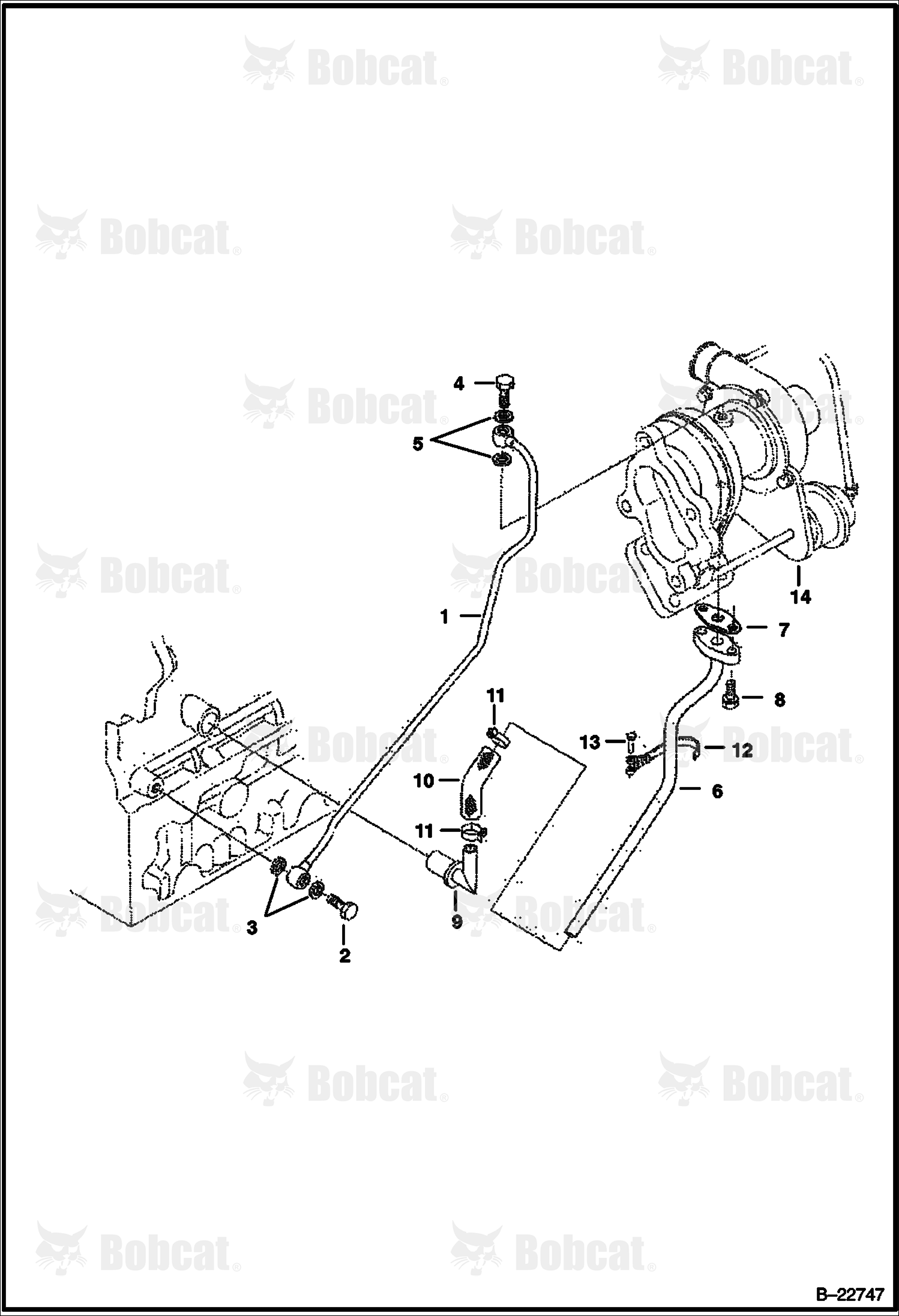 Oil Pipe (Turbo Charger) (Kubota - V2003TMDI - Tier II)
