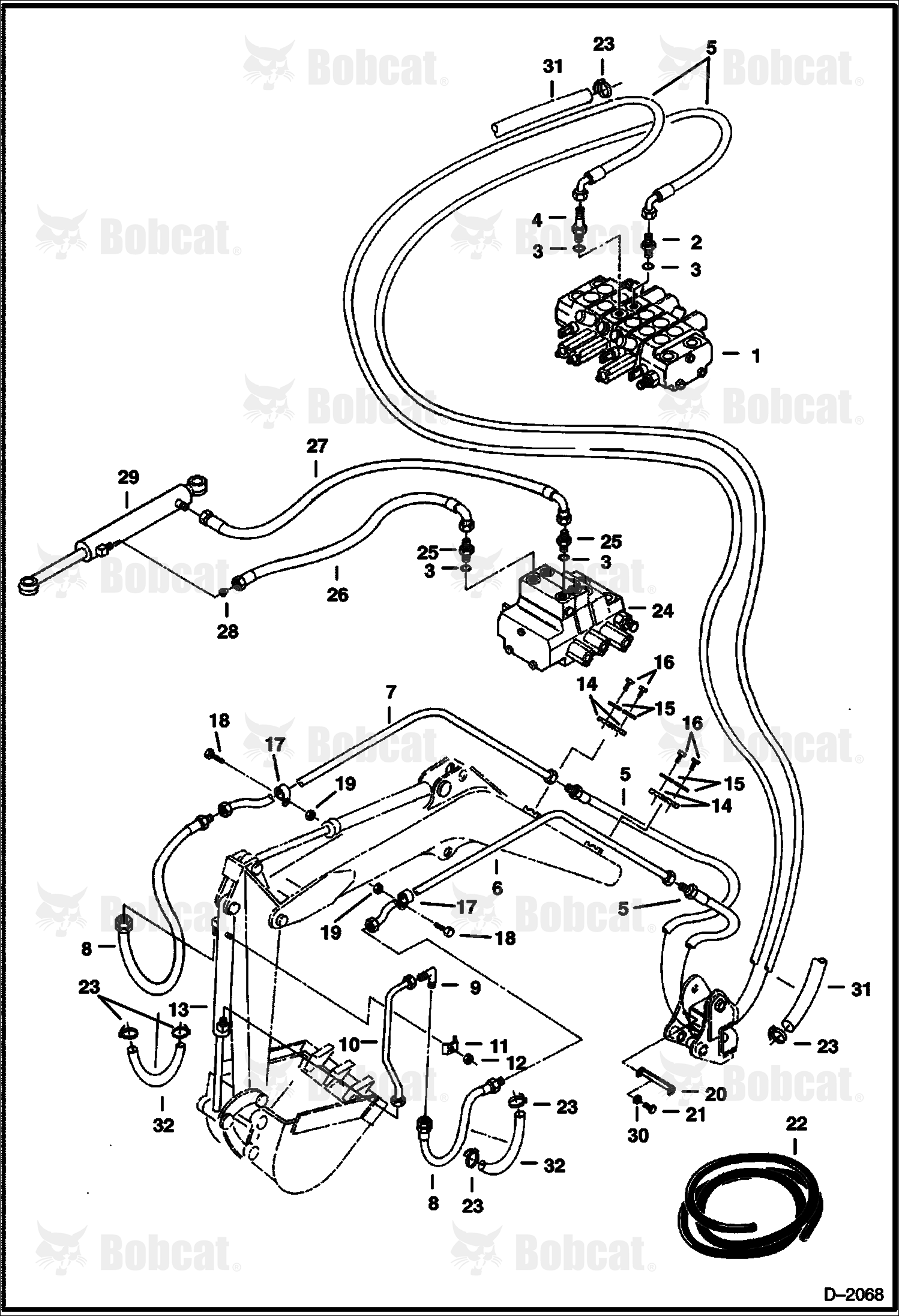 Hydraulic Circuitry (Bucket and Boom Swing)