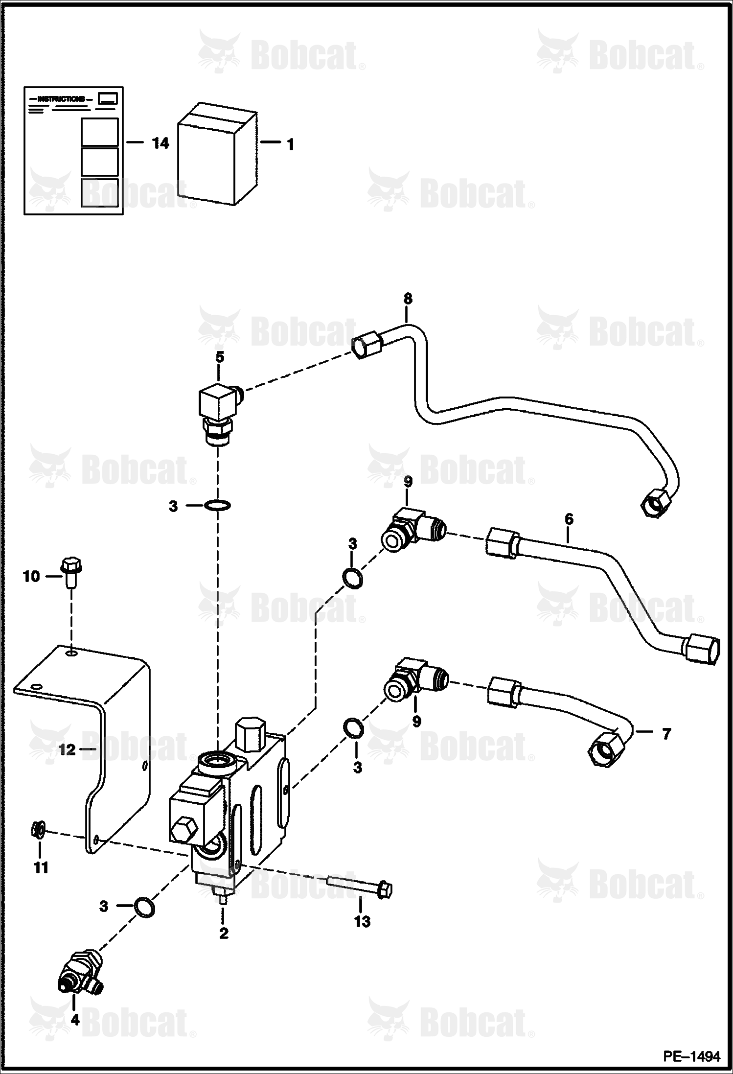 Bucket Positioning Valve Kit 525214999 & Below, 525314999 & Below, 525014999 & Below, 525114999 & Below