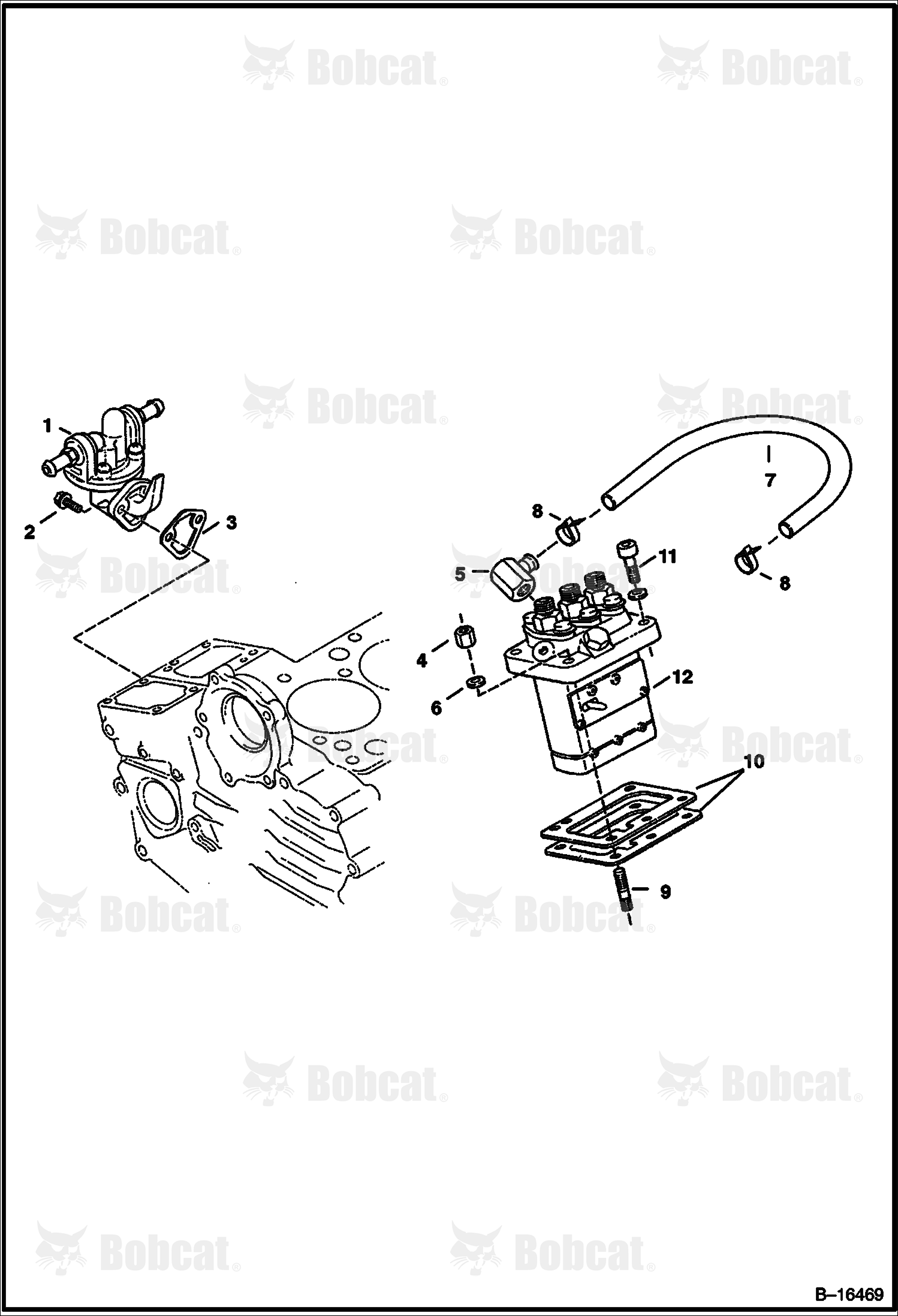 Fuel & Injection Pump (Kubota D722-EB-BC-4) (Tier I)  523611001 & Above, 523711001 & Above