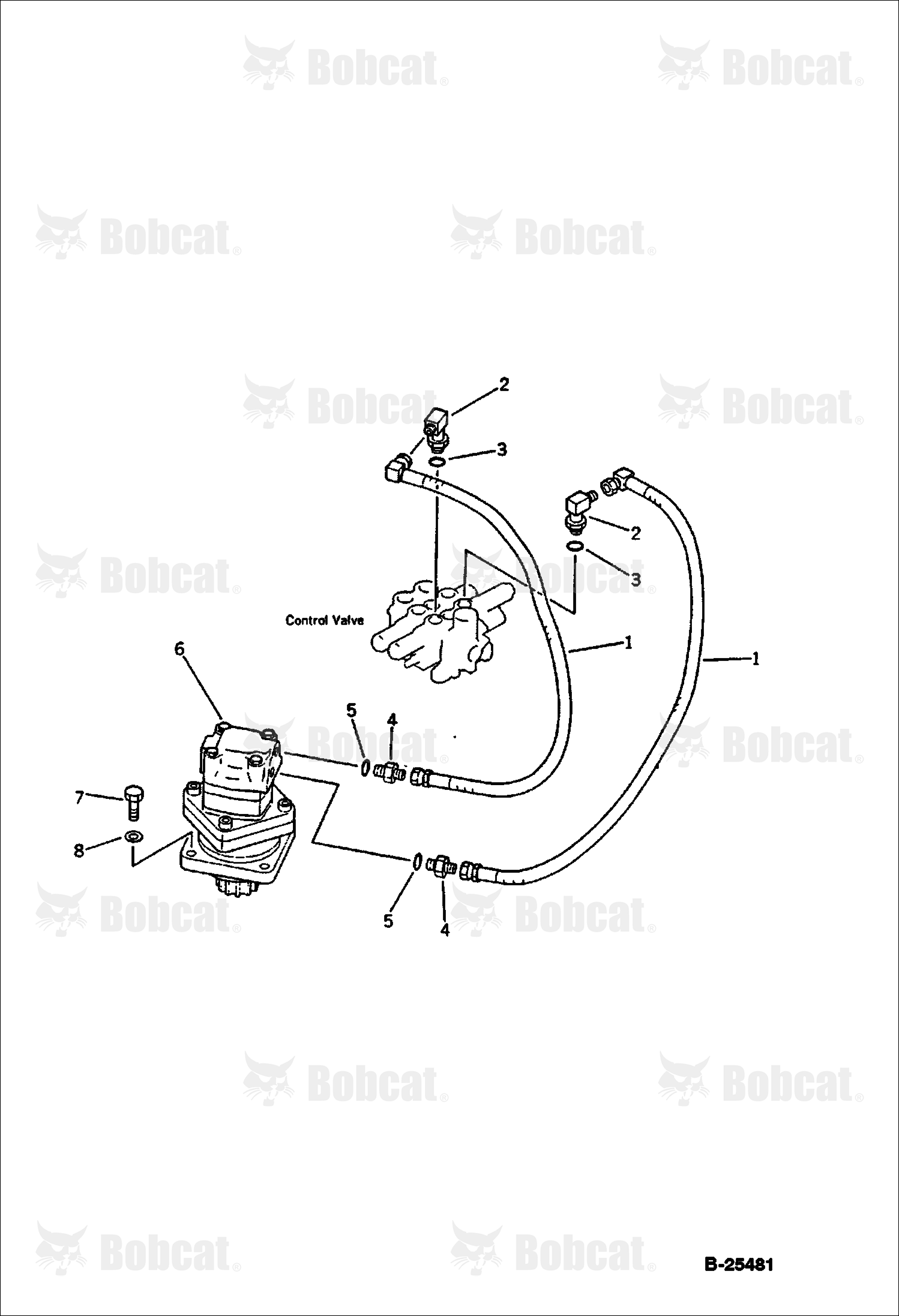 Hydraulic Piping (VALVE TO/FROM Swing MOTOR)