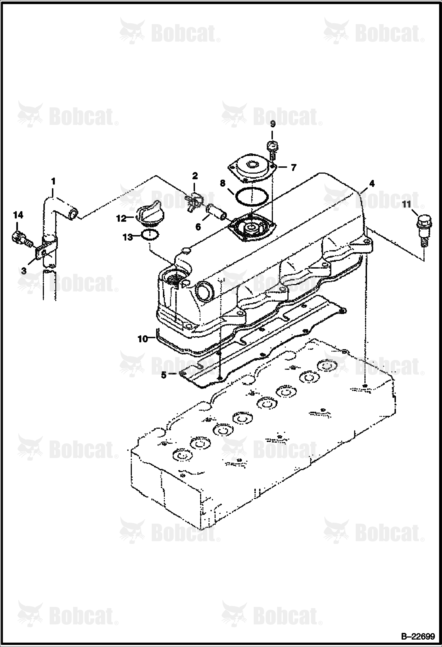 Rocker Arm Cover (Kubota - V2003TMDI - Tier II)
