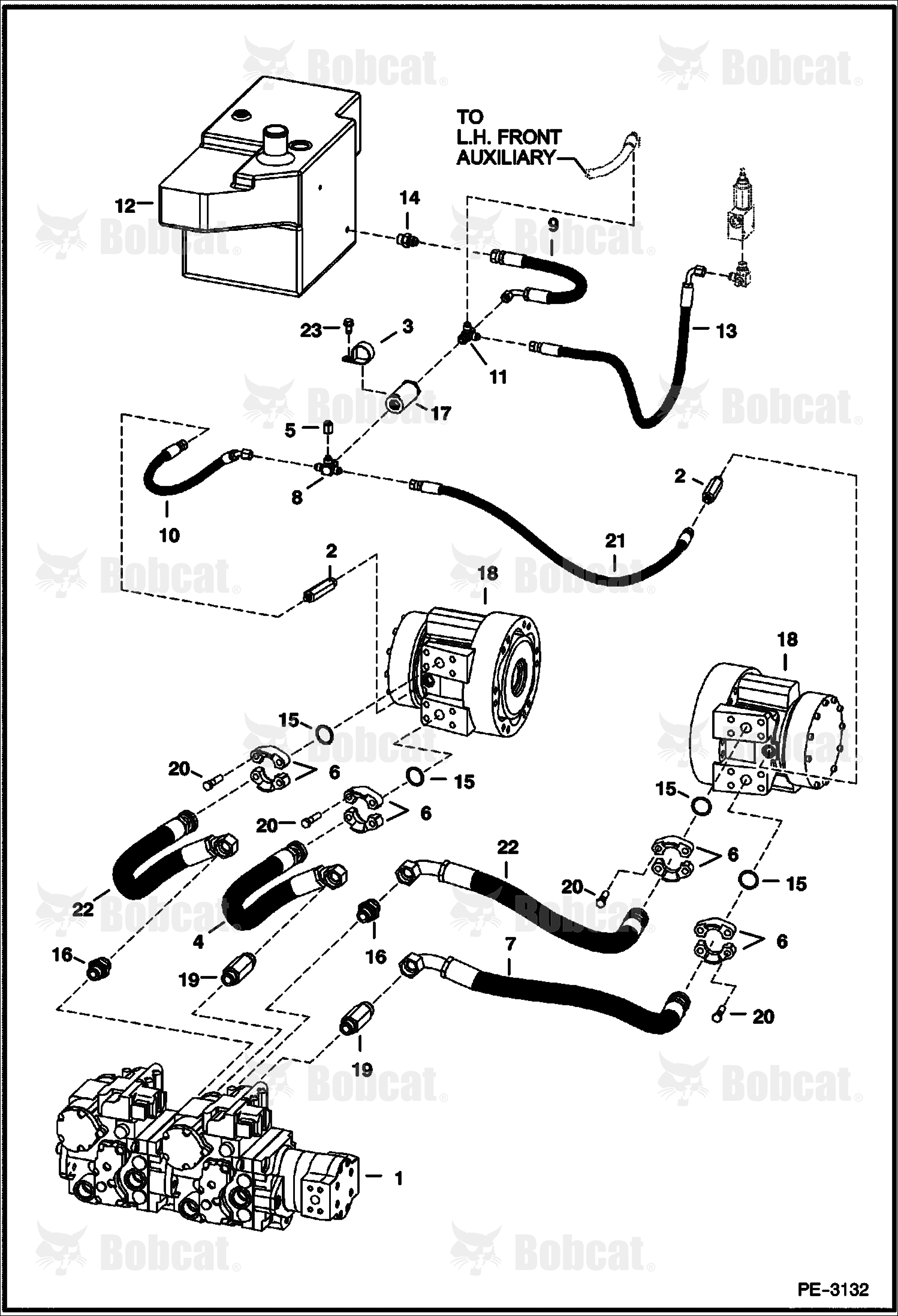 Hydrostatic Circuitry (W/Motors) (W/SJC) 526016000 & Above, 526112000 & Above, 525815000 & Above, 525912000 & Above