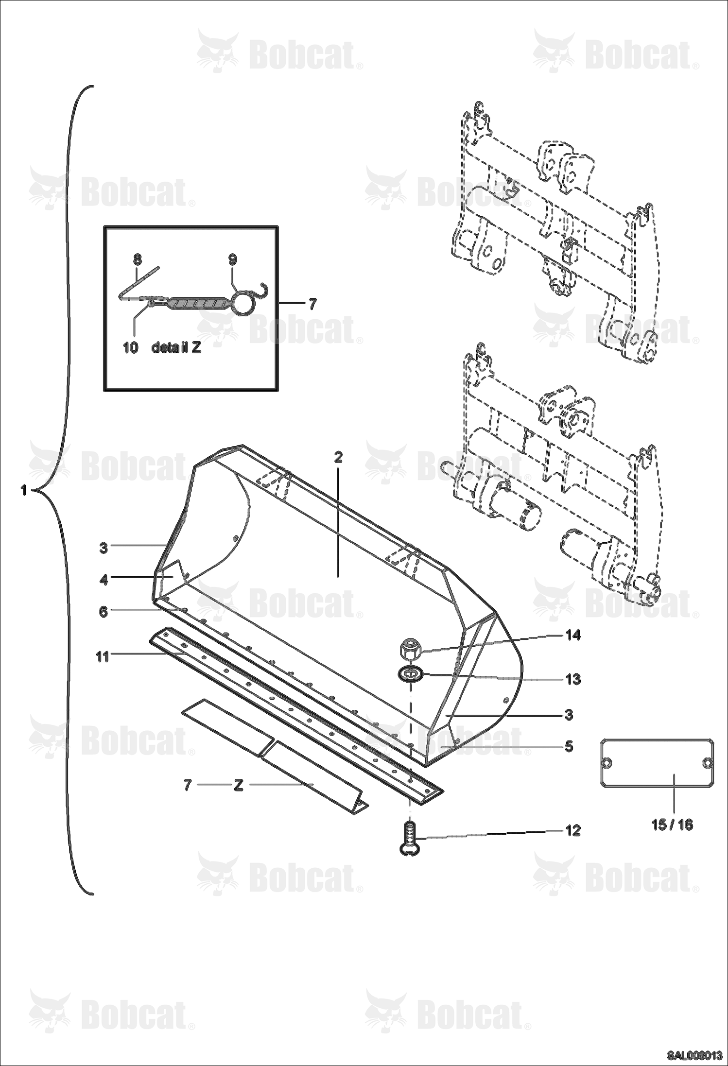Light Material Bucket (1850mm Quickly Releasable)