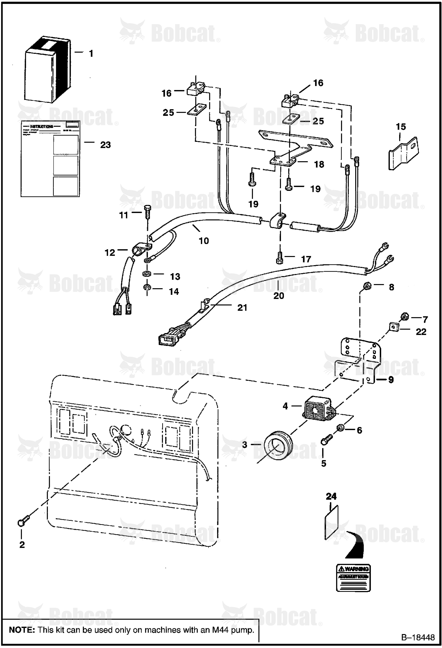 BACK-UP Alarm Kit (M44 Pump With Flat Bar Linkage)  514425001 & Above, 514525001 & Above, 514625001 & Above