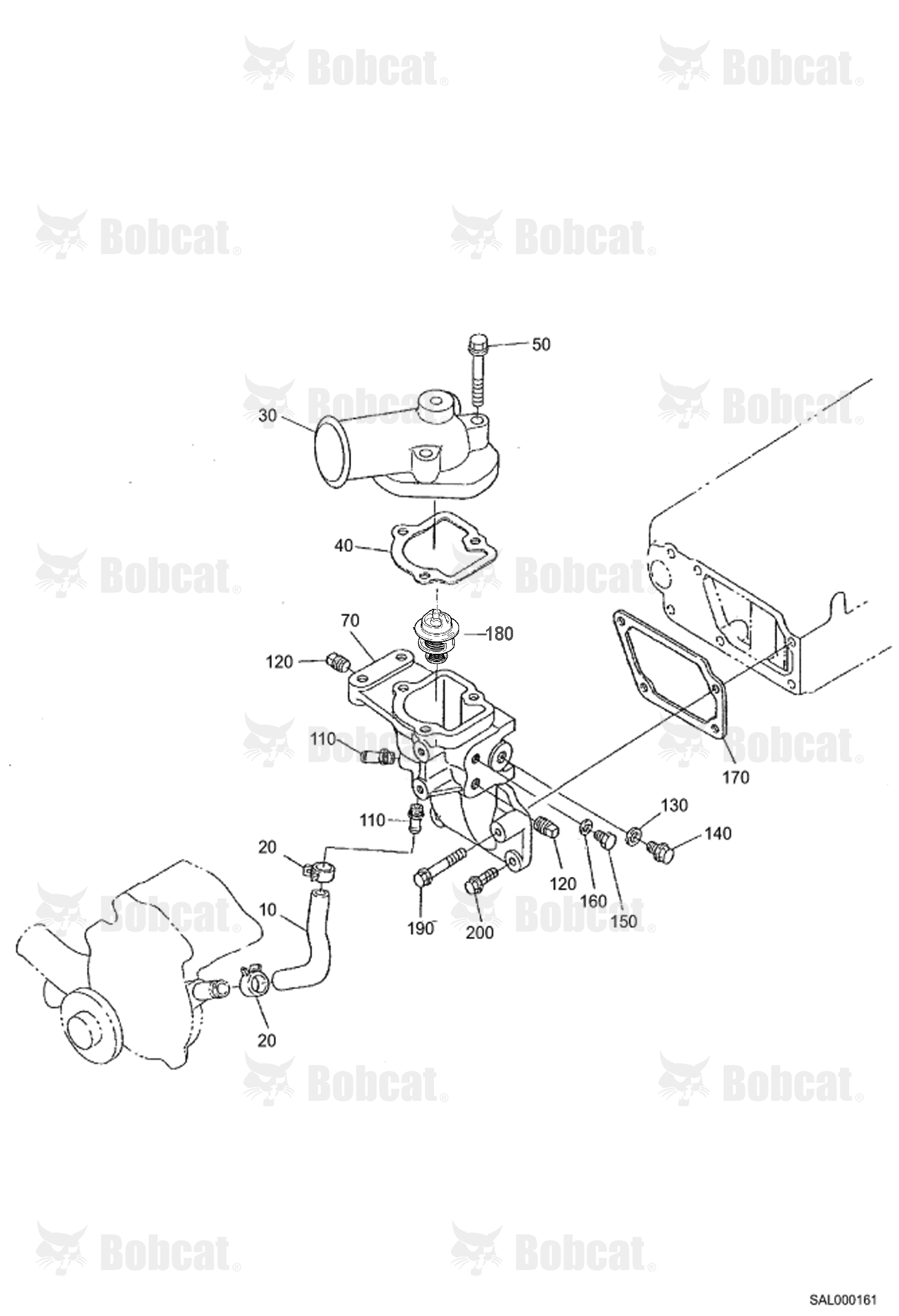 Water Flange and Thermostat
