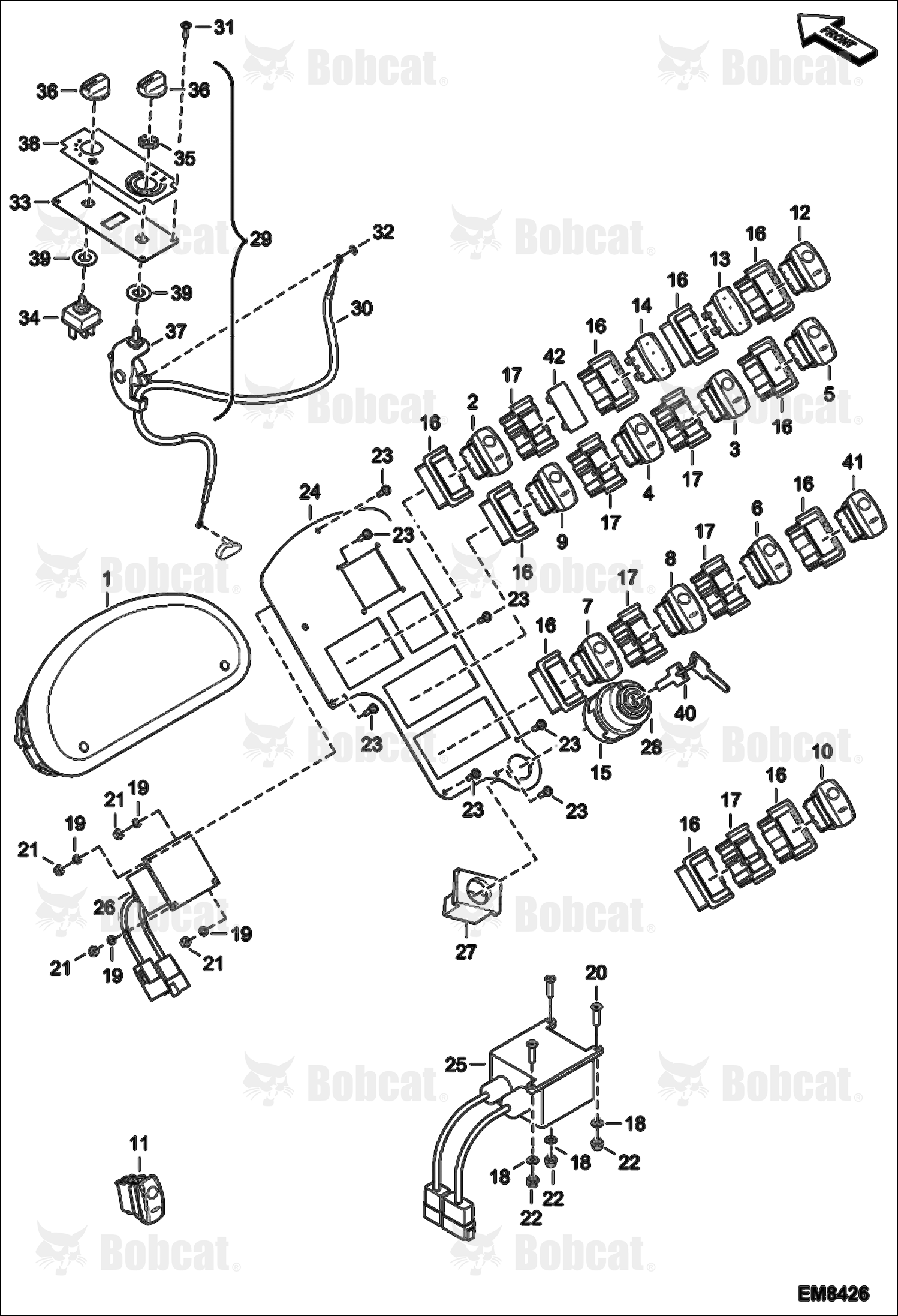 Instrument Panel  A8HD15000 & Above, A8GW15000 & Above, A8GT15000 & Above