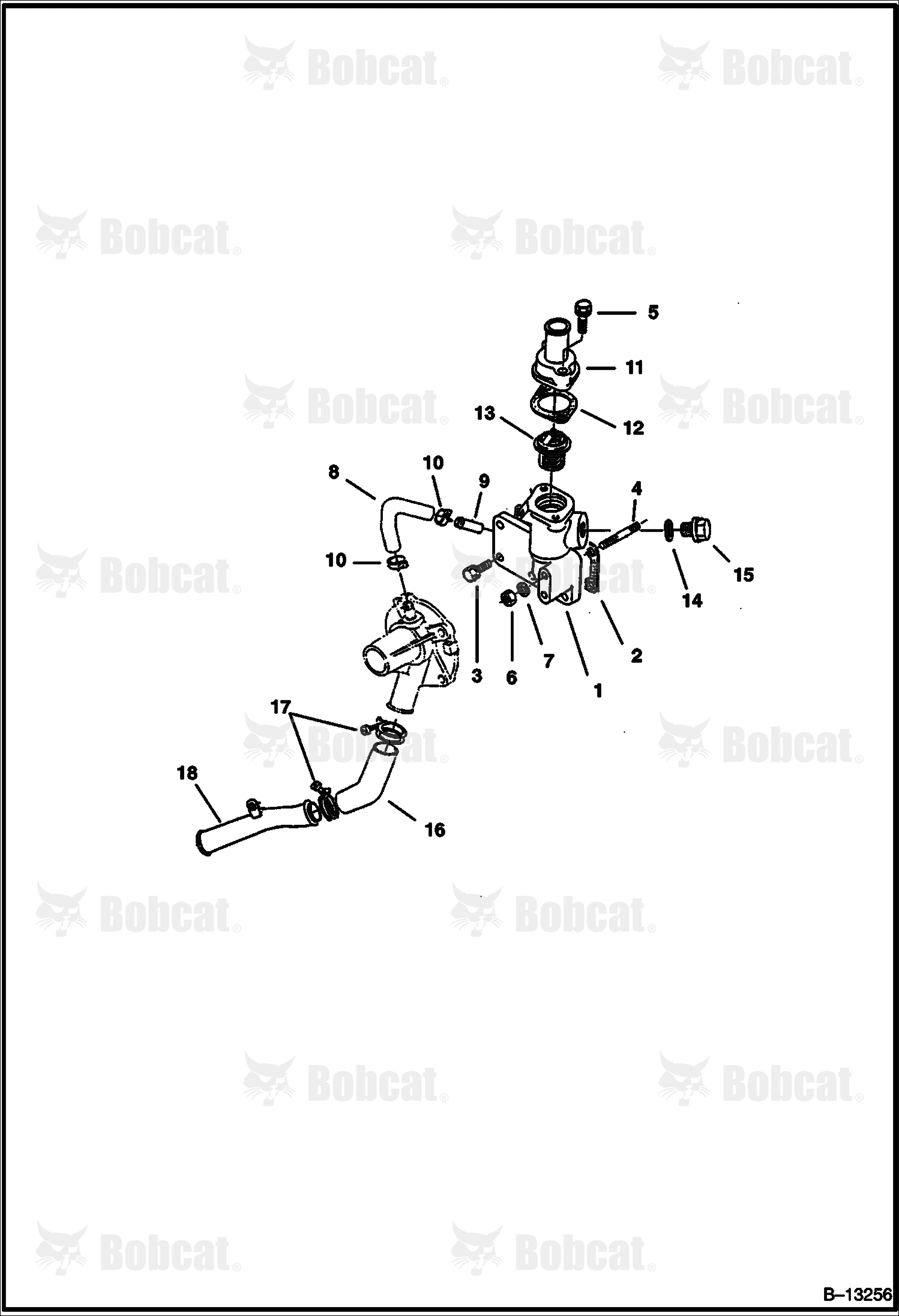 Water Flange & Thermostat