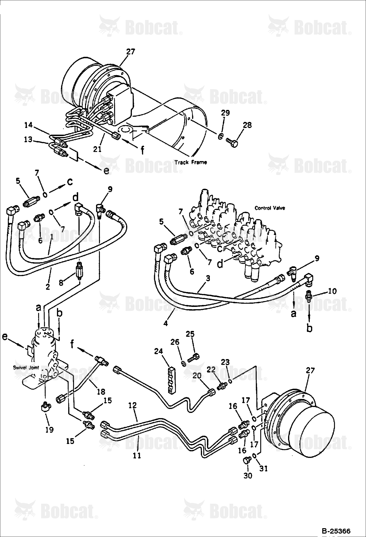 Hydraulic Piping (VALVE TO/FROM Travel MOTOR)