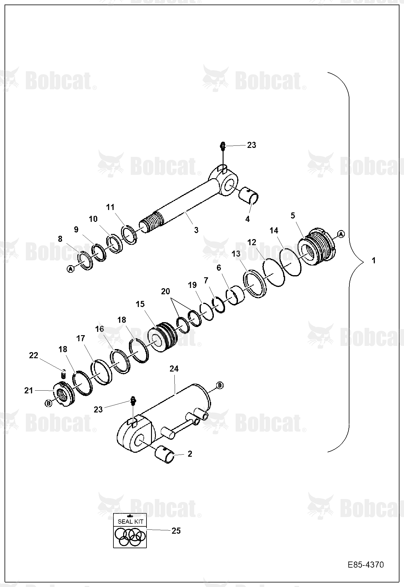 Blade Cylinder (RH W/O Lock Valve)