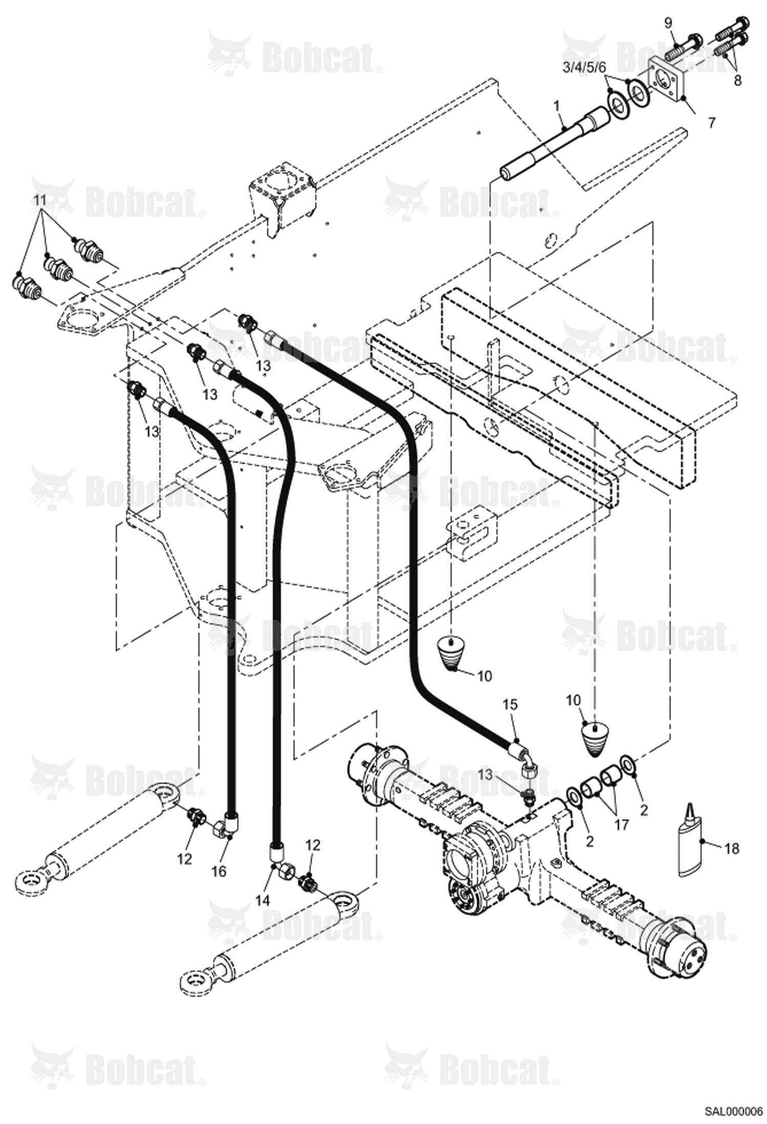 Oscillating Axle BEARING, Centralized Lubrication