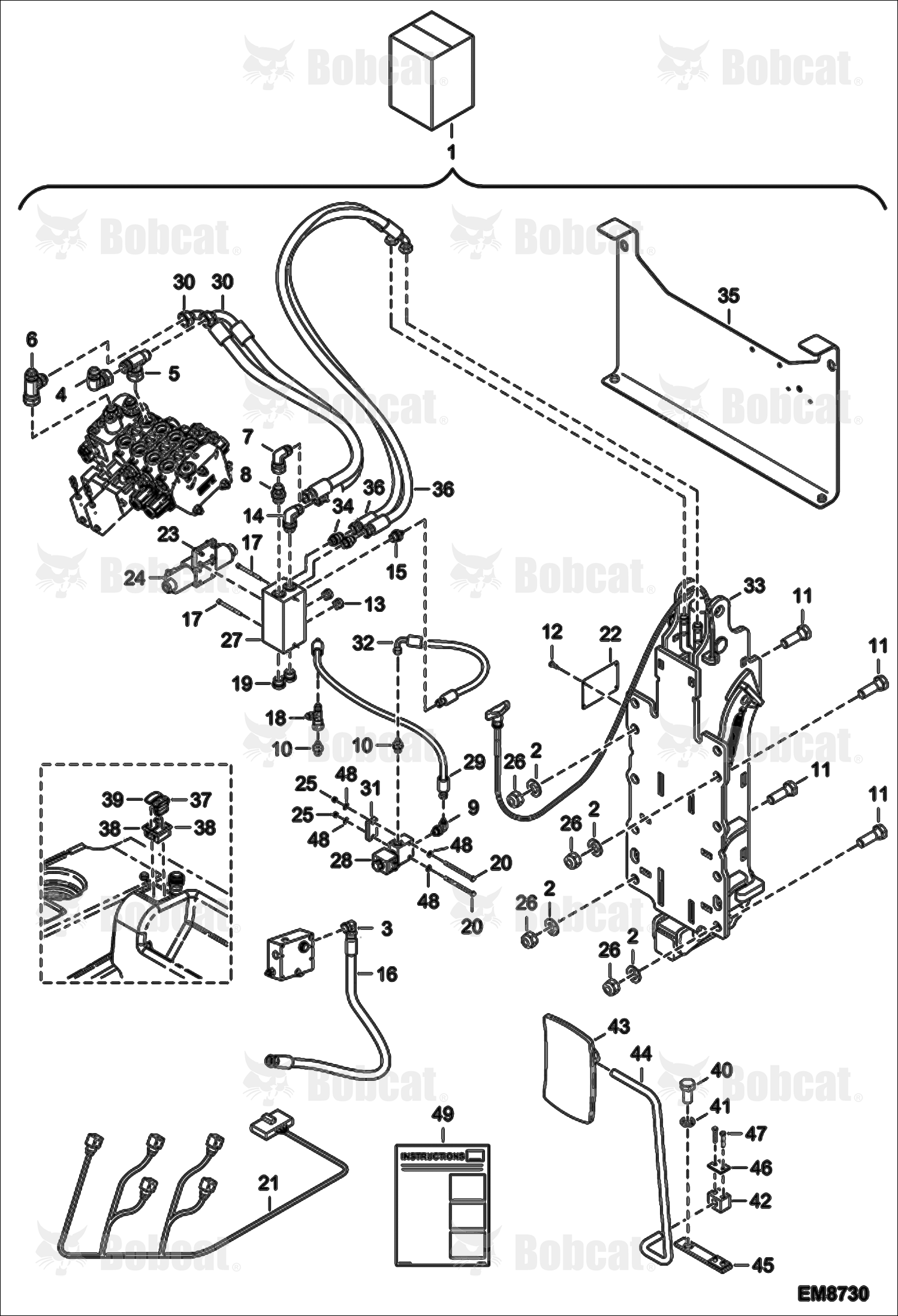 Rear Hydraulic Hook Kit  A8HF15000 & Above, A8H615000 & Above