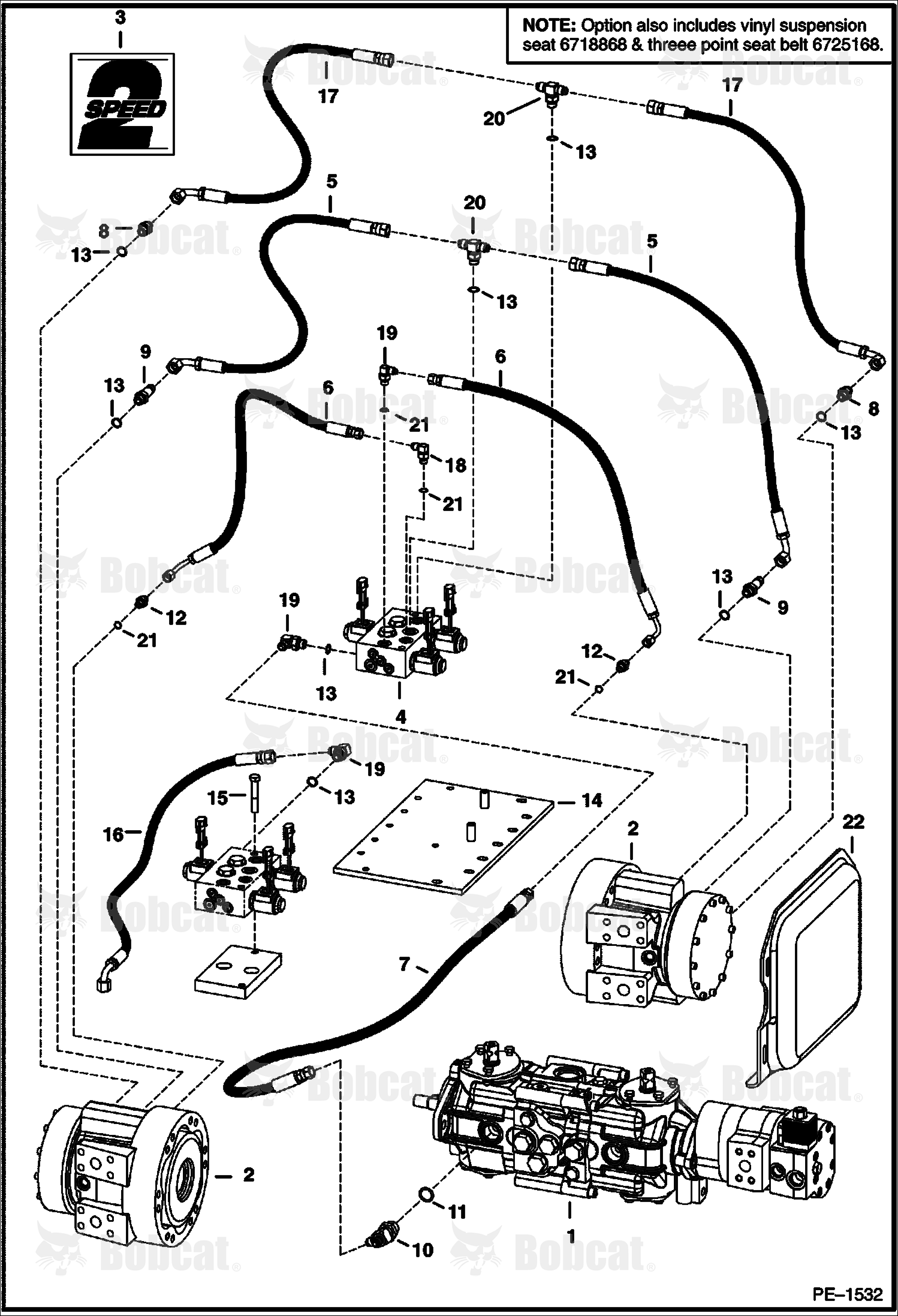 Hydrostatic Circuitry (2-Speed Option)
