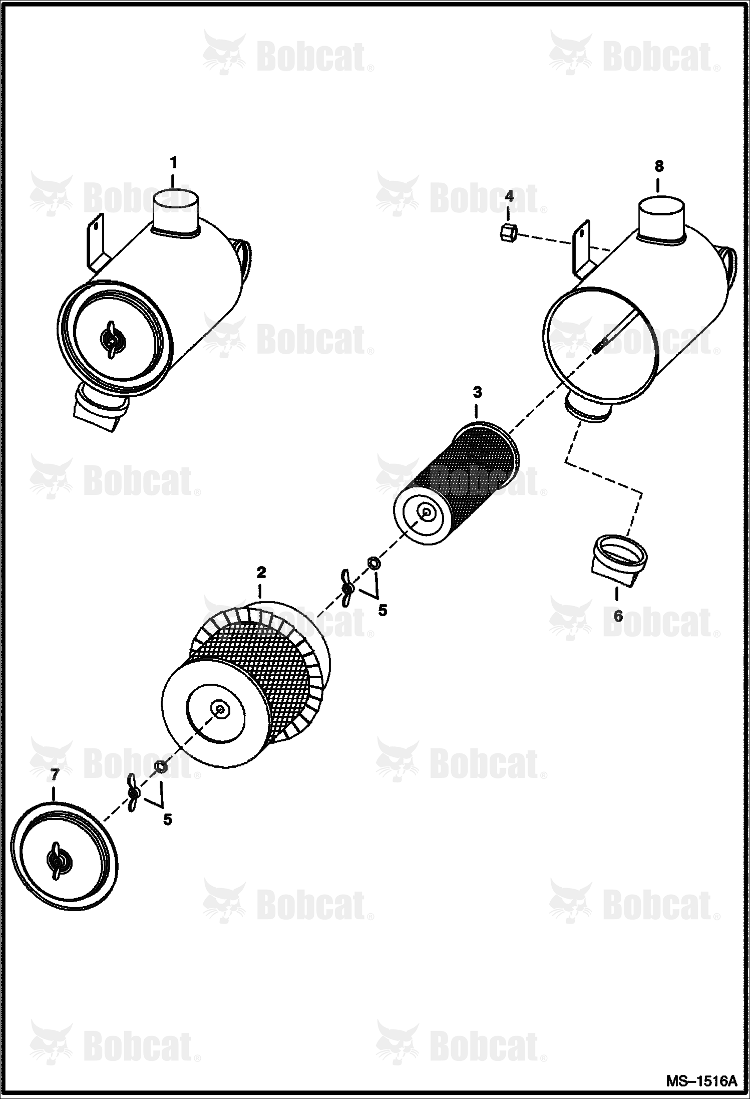 Air Cleaner (V3300 DI T Kubota) (Tier II)  526411001 & Above, 526511001 & Above