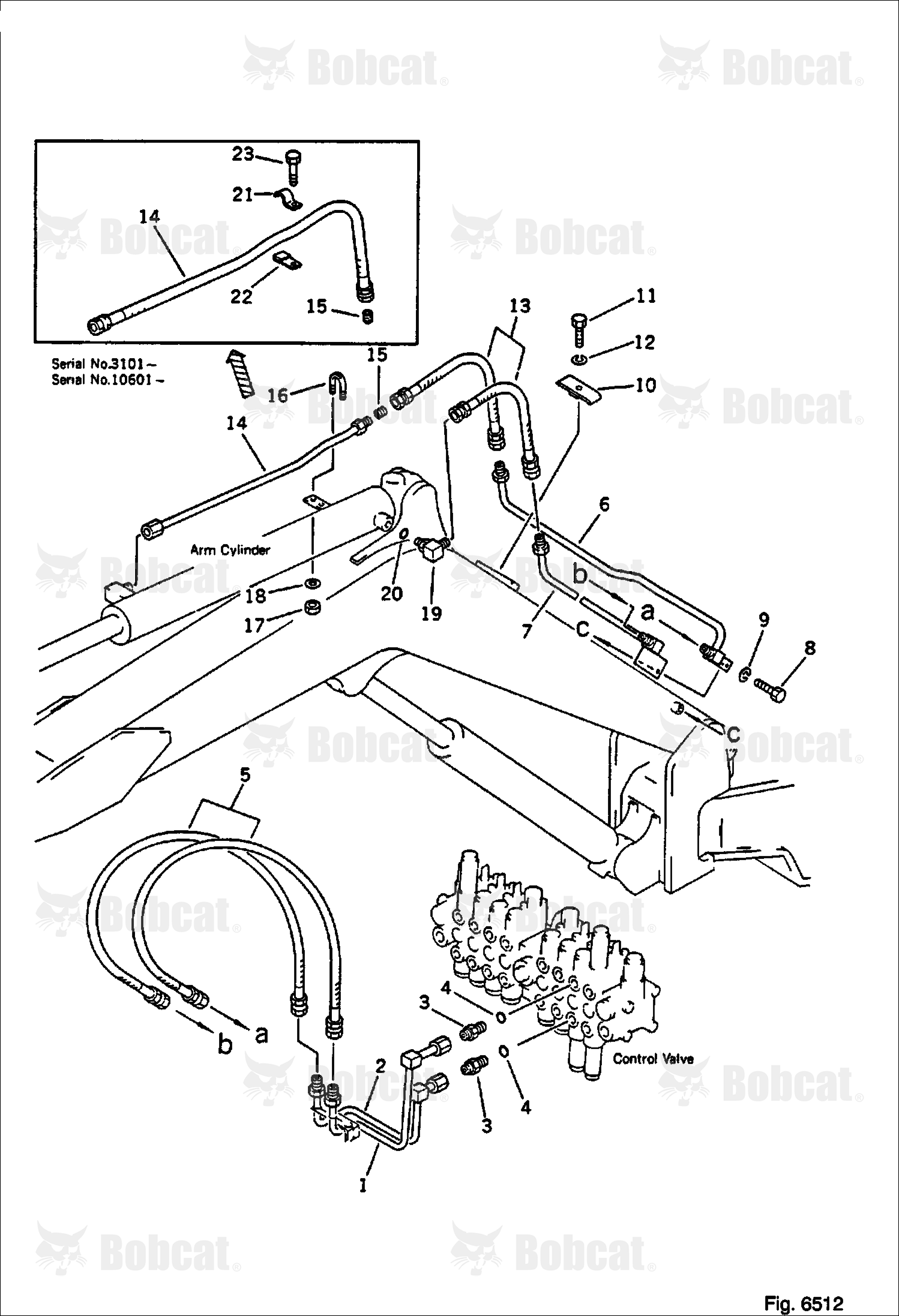 Hydraulic Piping (VALVE TO/FROM Arm CYLINDER)