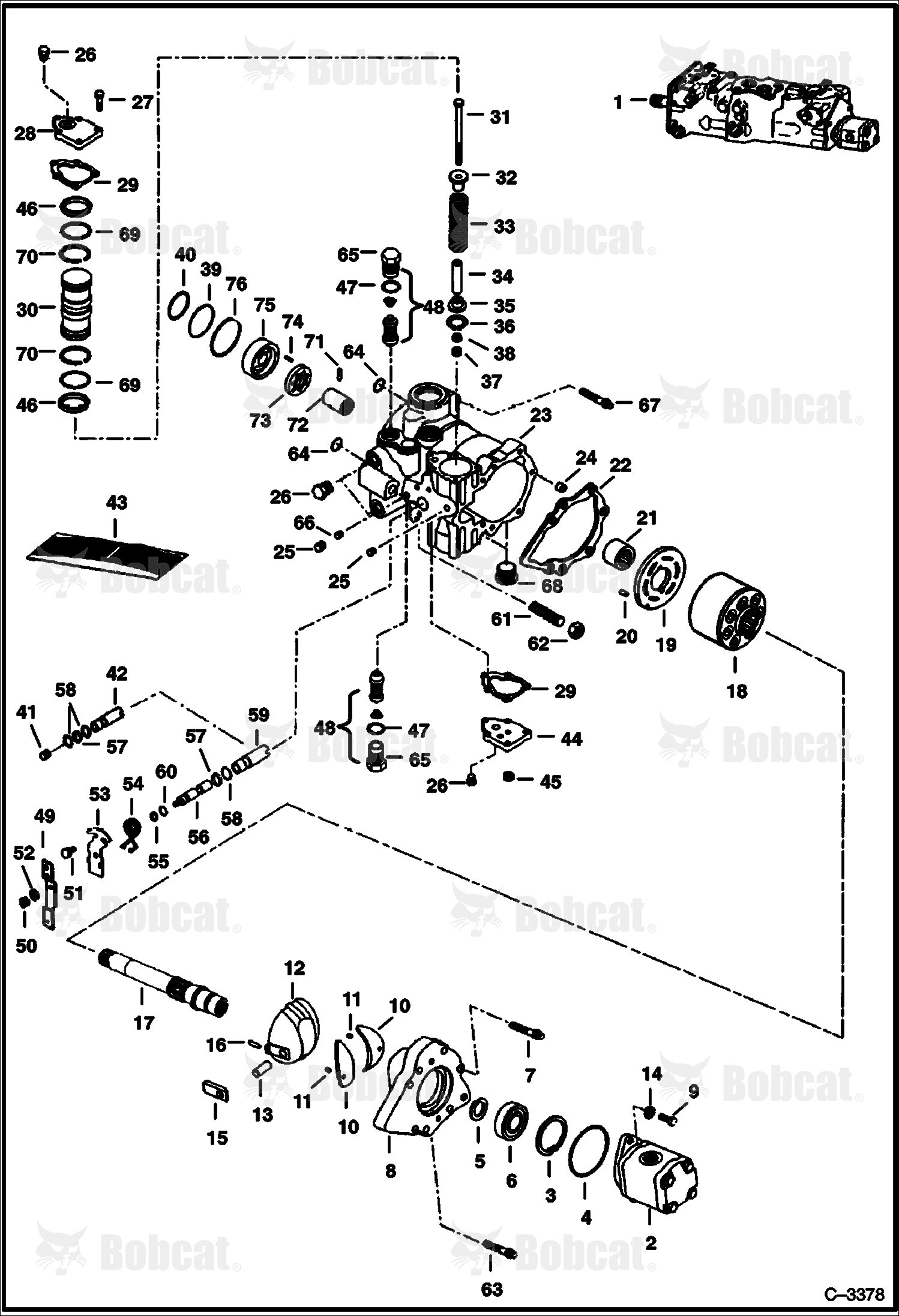 Hydrostatic Pump (Right Half) (M46 - Servo Assist Steering) 514111001 - 514114999, 514211001 - 514212999