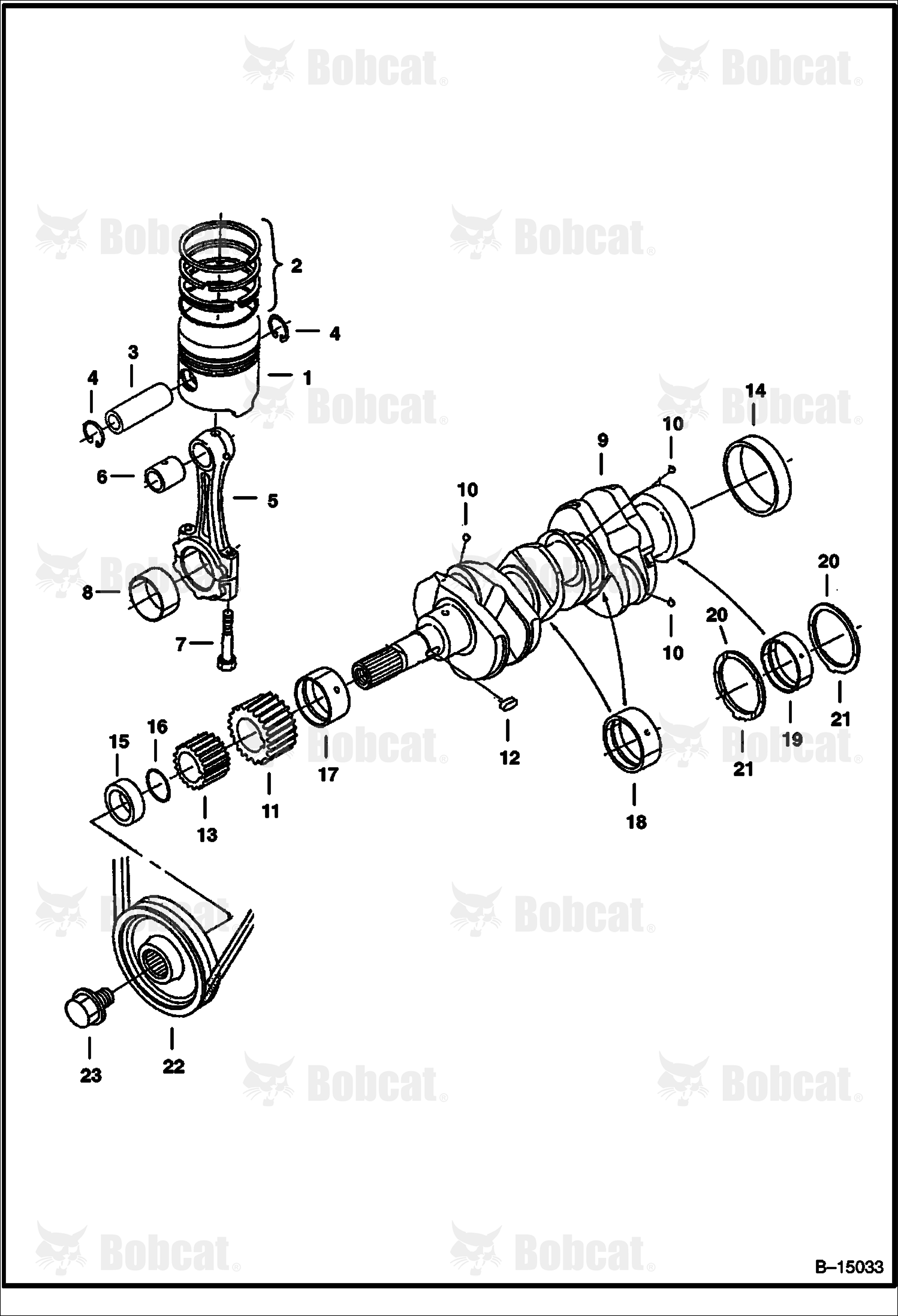 Piston & Crankshaft Kubota D1105 Tier I 520311001 & Above, 520411001 & Above