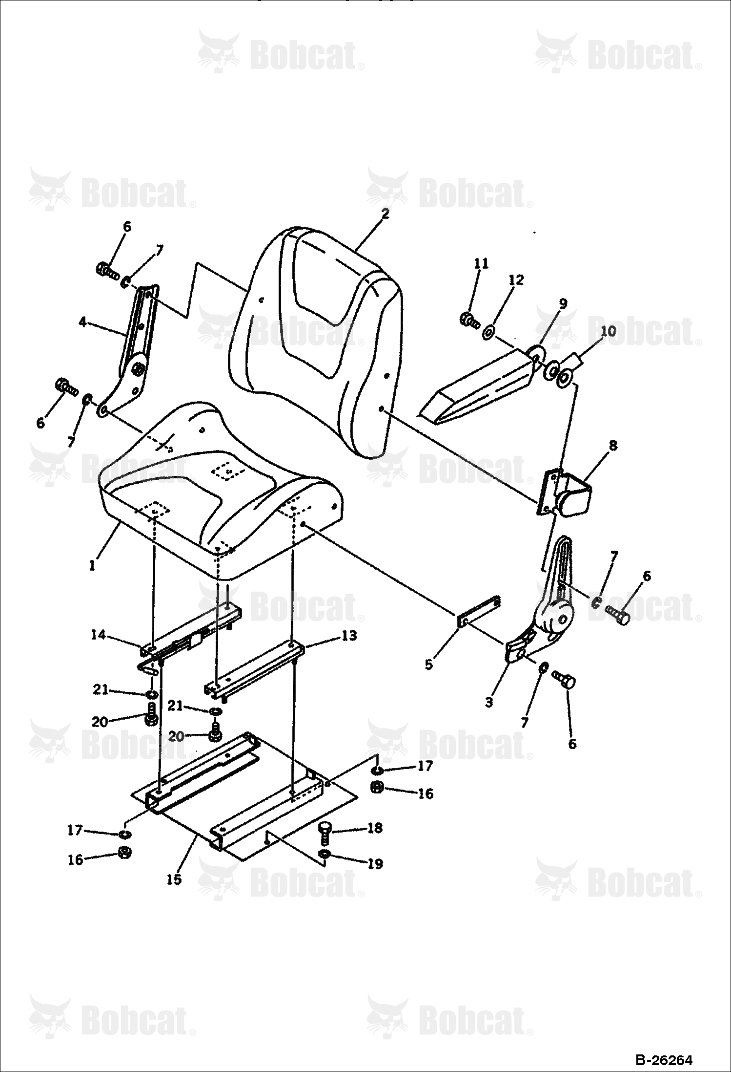 OPERATOR'S Seat (FOR CANOPY) (Komatsu S/N 13025 & Above)