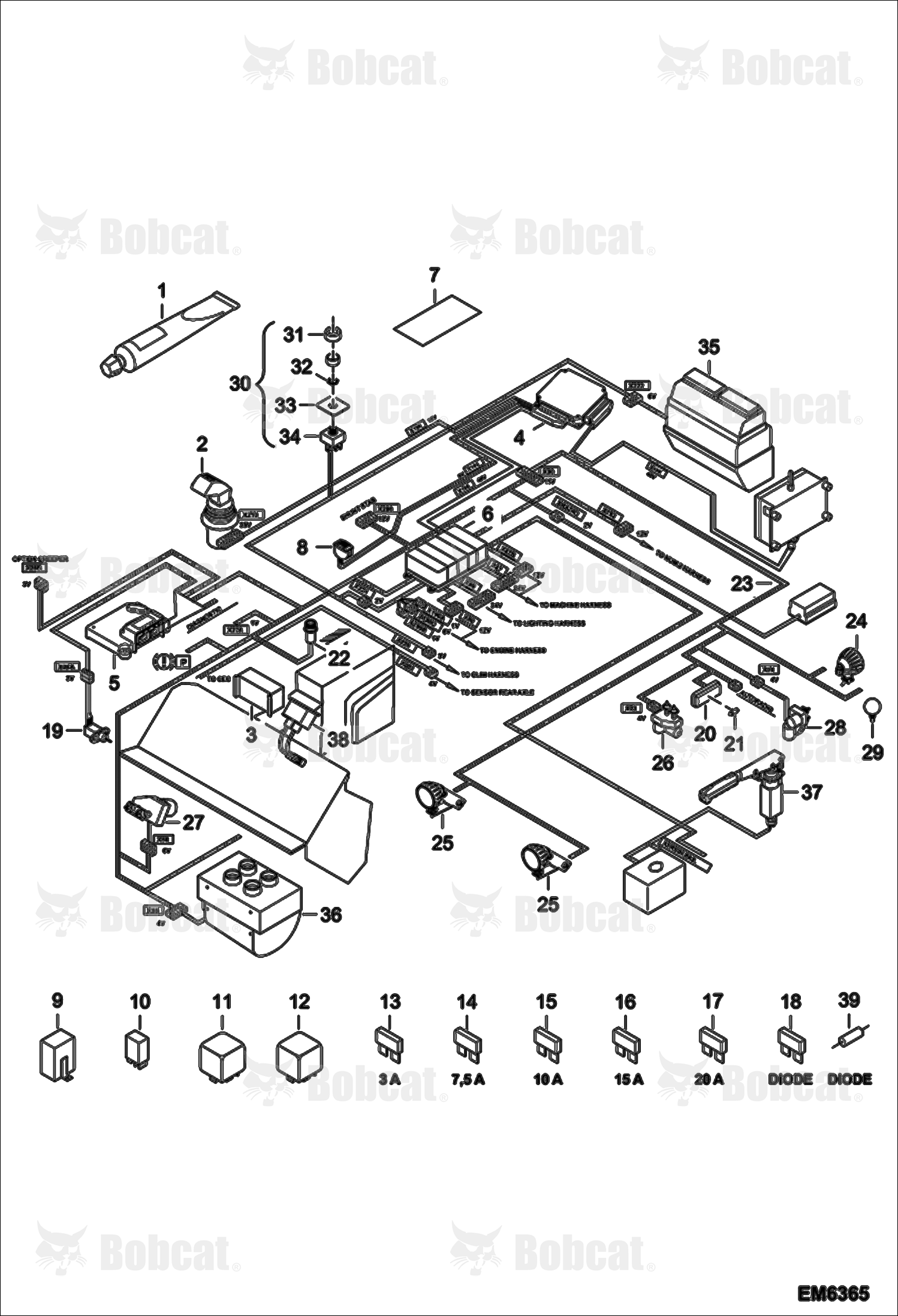 Electrical Circuit CAB A8GA13000 & Above, A8GB13000 & Above