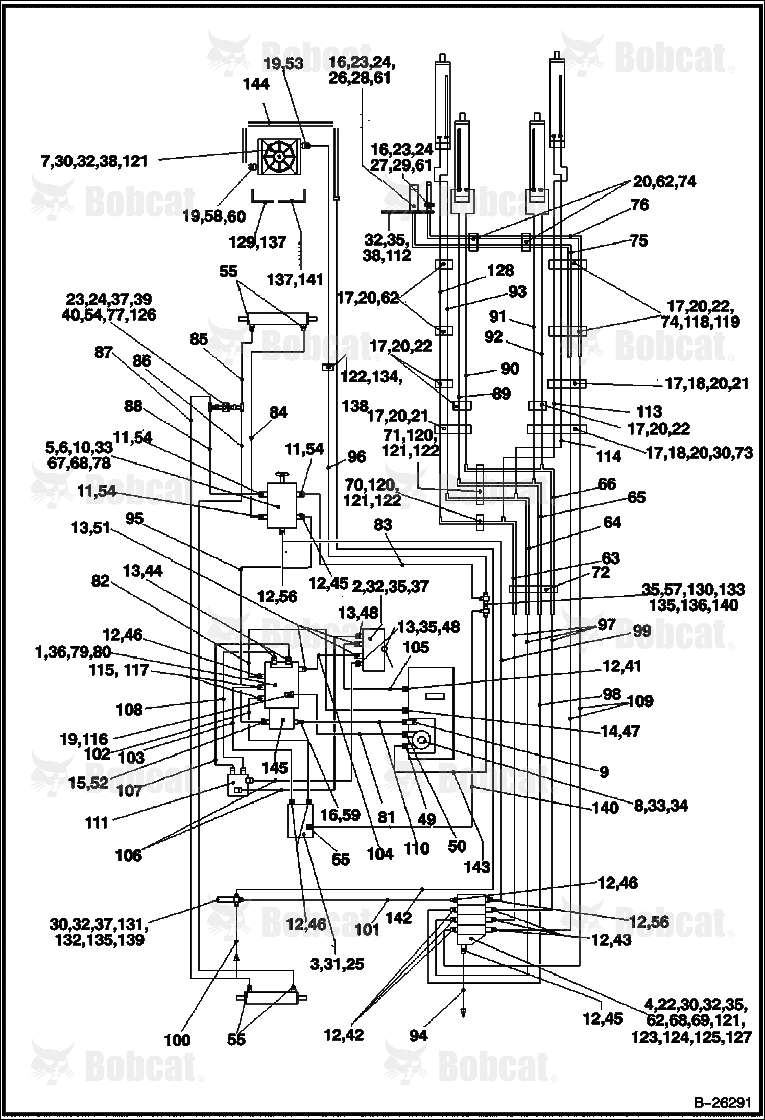 Hydraulic Circuitry (B250)  570311071 & Above