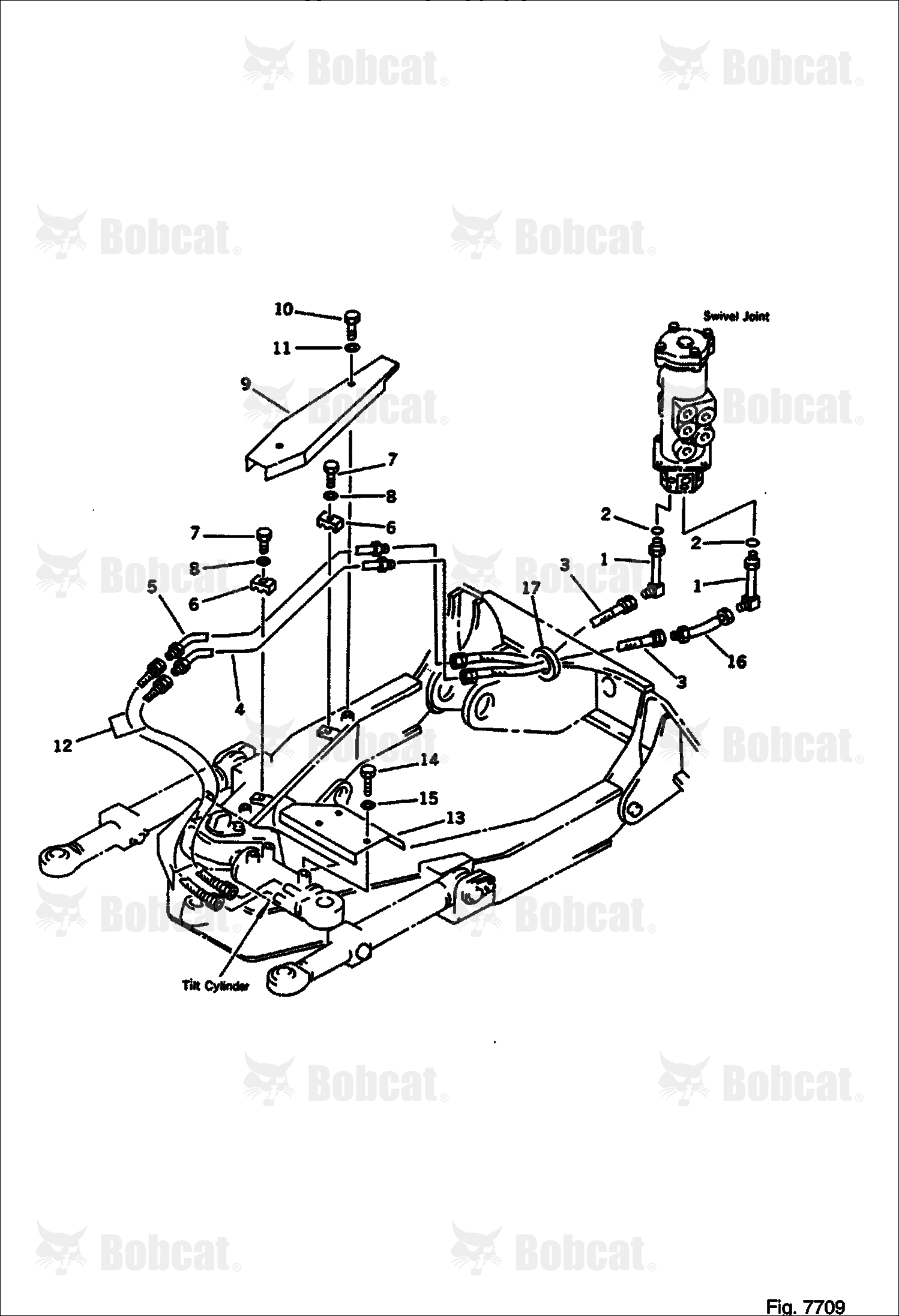 Hydraulic Piping (TILT Cylinder LINE) (FOR Power Tilt MECH. Angle DOZER) (Komatsu S/N 13025 & Above)