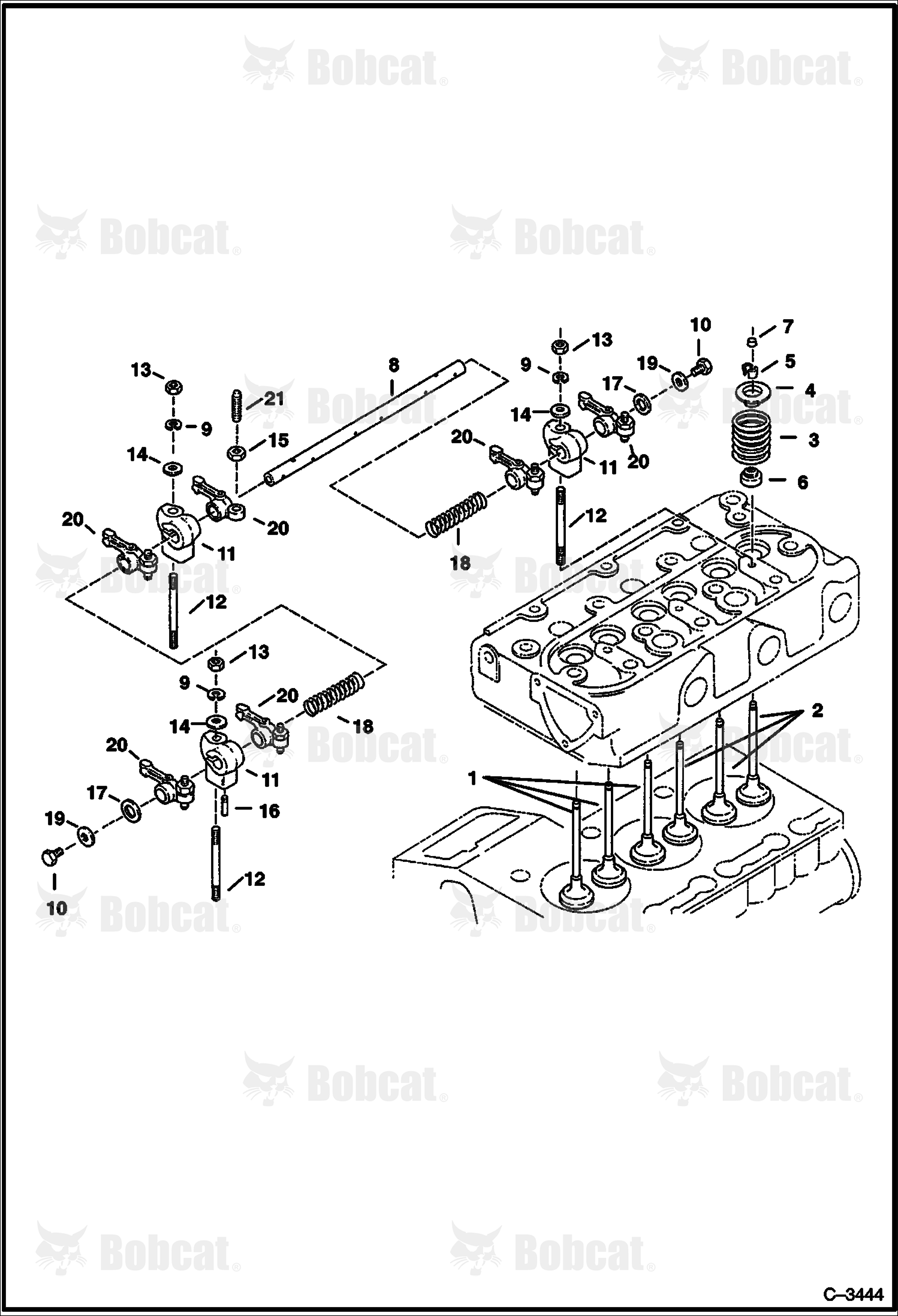 Rocker Arm & Valves (Kubota D722)