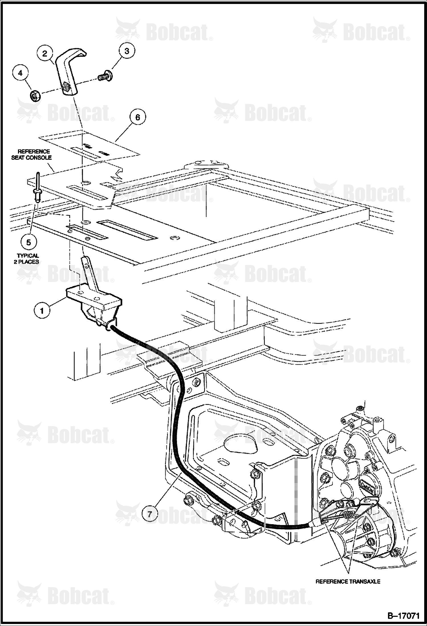 Differential Lock Cable Assembly & Shifter (Unitized Transaxle)