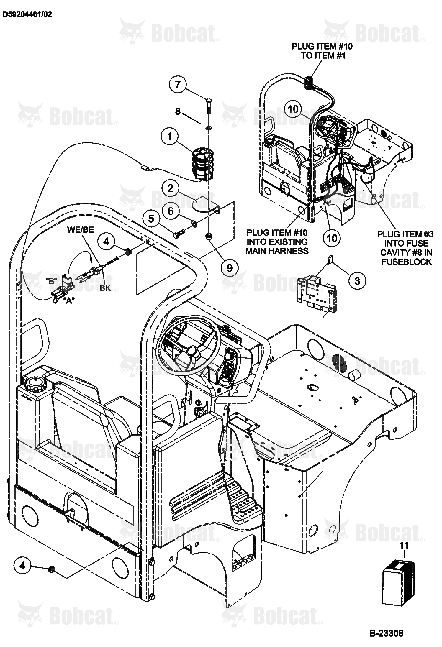 Beacon Lamp Installation (Bent ROPS) (Optional)