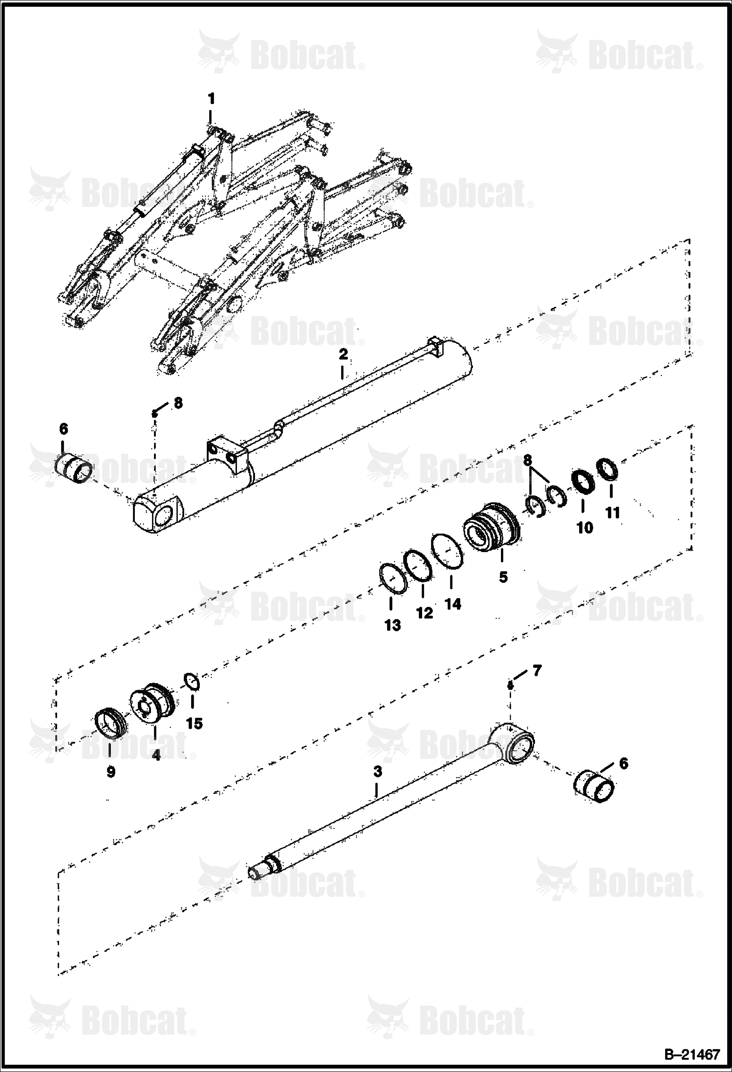 Tilt Cylinder (RIGHT) (BL570) (BL575) 570611001 - 570611024, 572011001 - 572011006