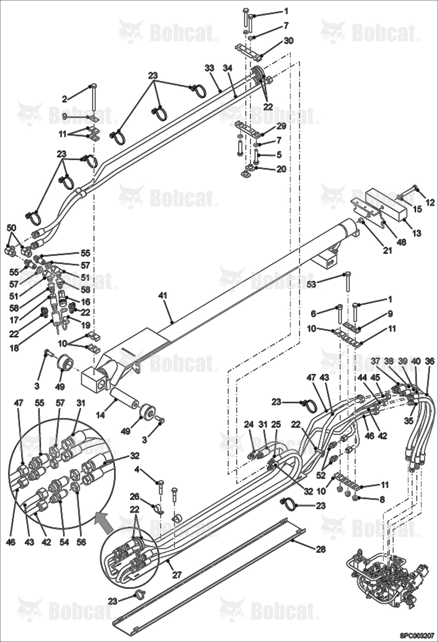 Hydraulic Circuitry (Boom) A7MK11001 & Above