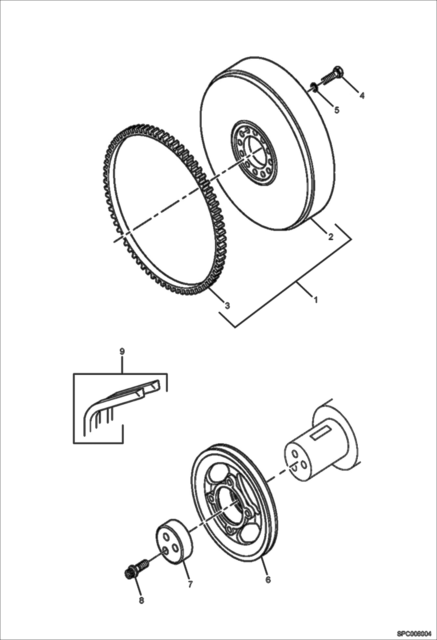 Flywheel and Drive Pulley