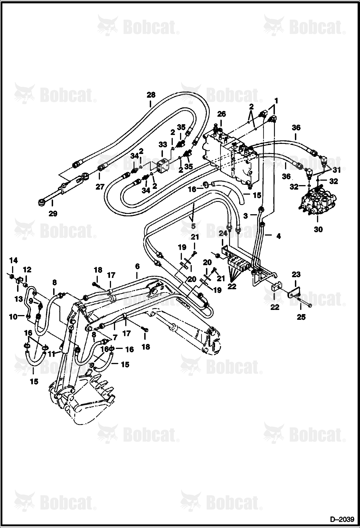 Hydraulic Circuitry (Bucket & Boom Swing)