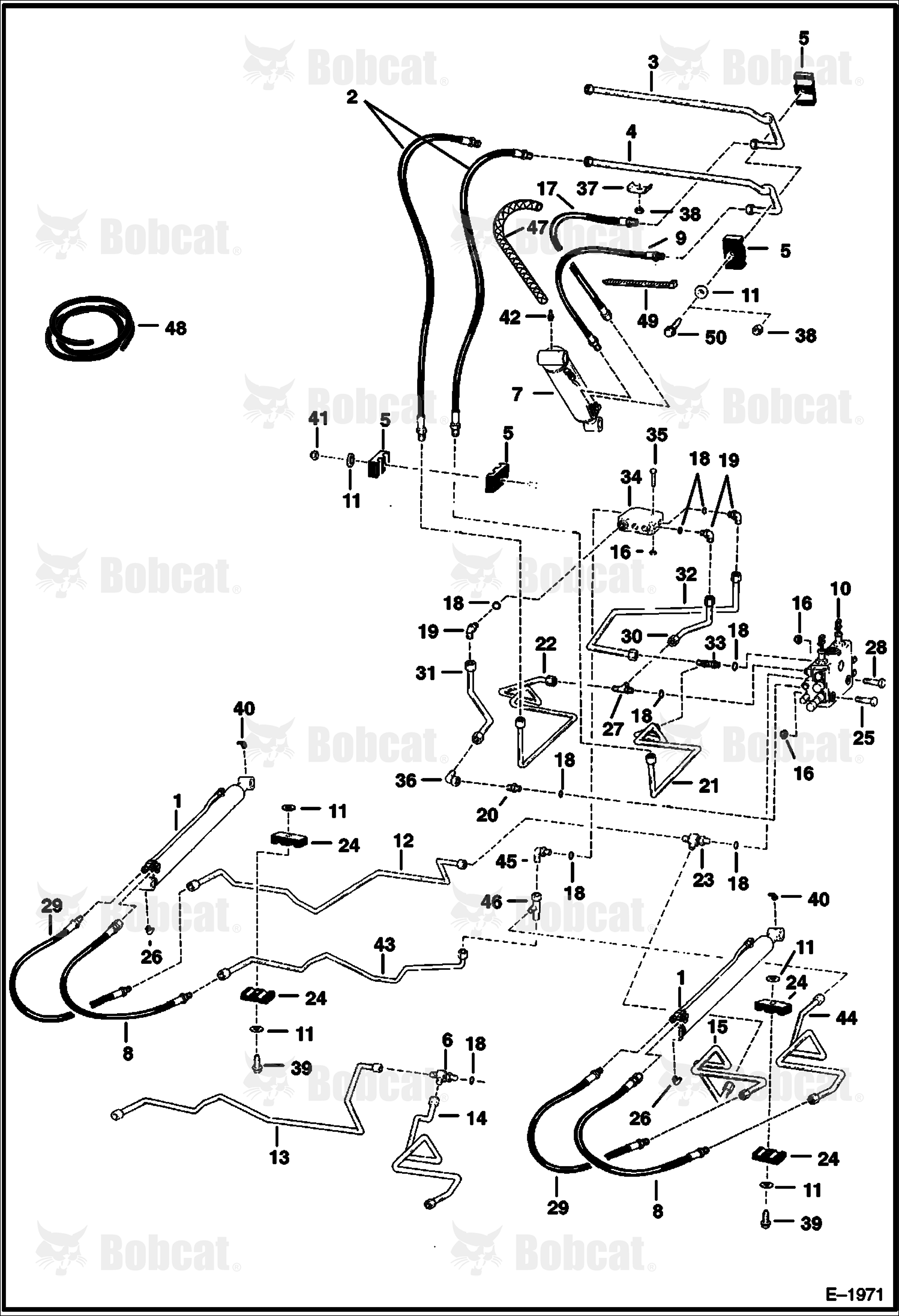 Hydraulic Circuitry (W/Bucket Positioning Valve)  508620307 & Below