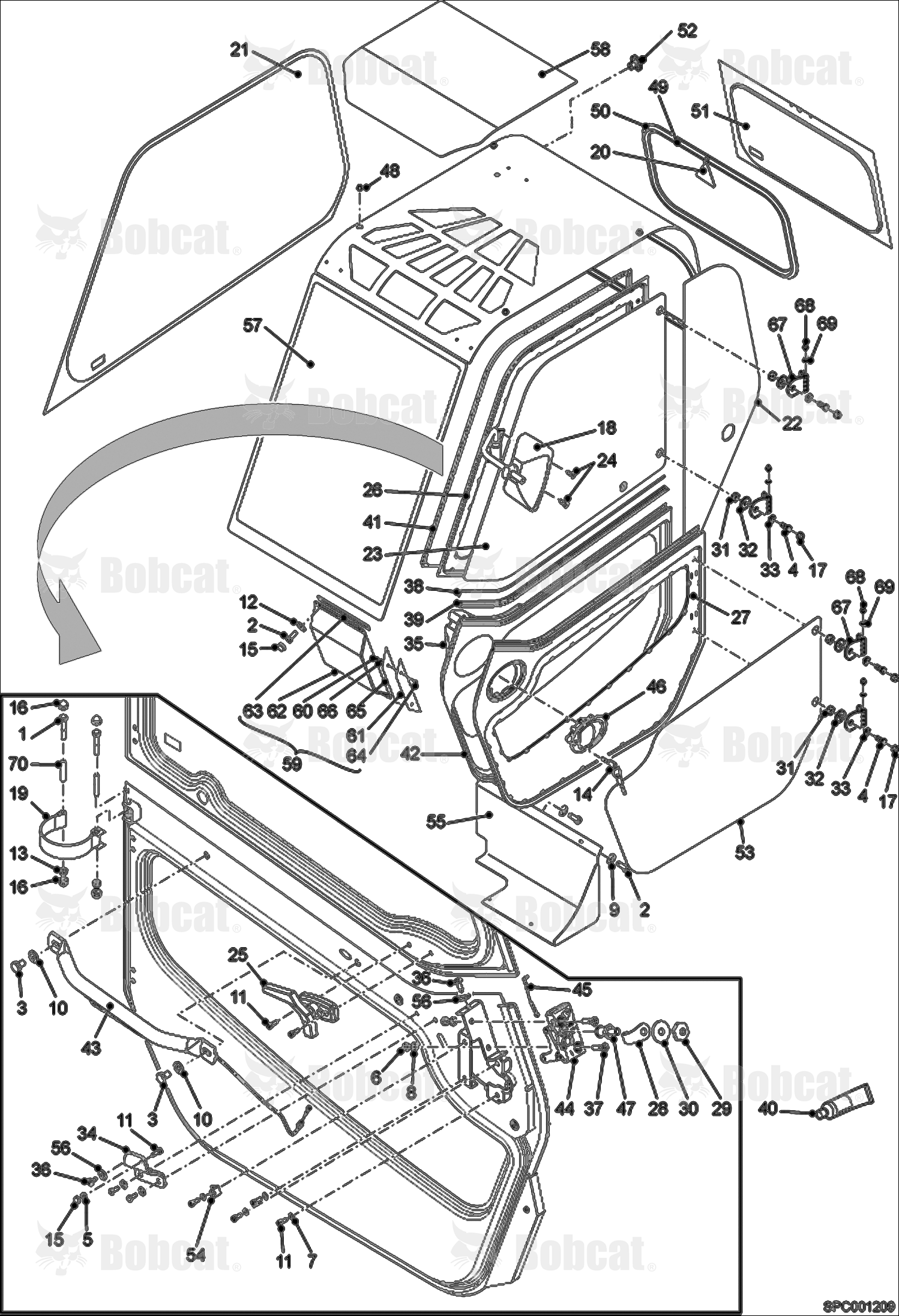 Operator CAB (Door, Windows)  AC1C11001 & Above