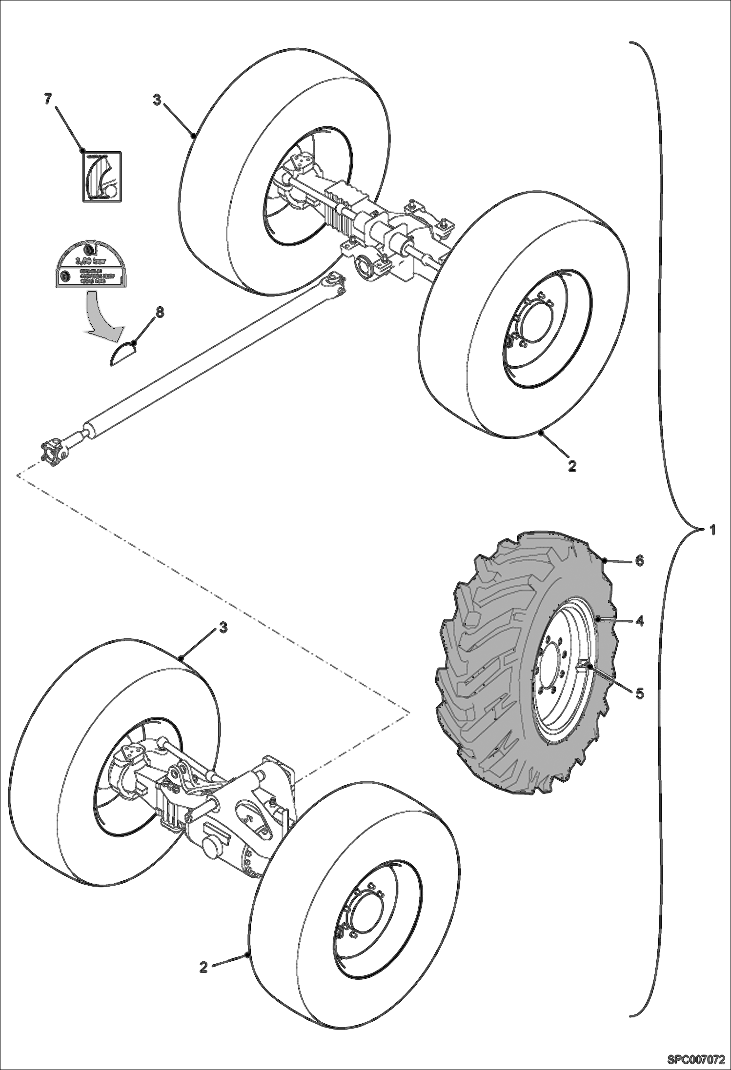 Wheels (Michelin 440/70 XM37)