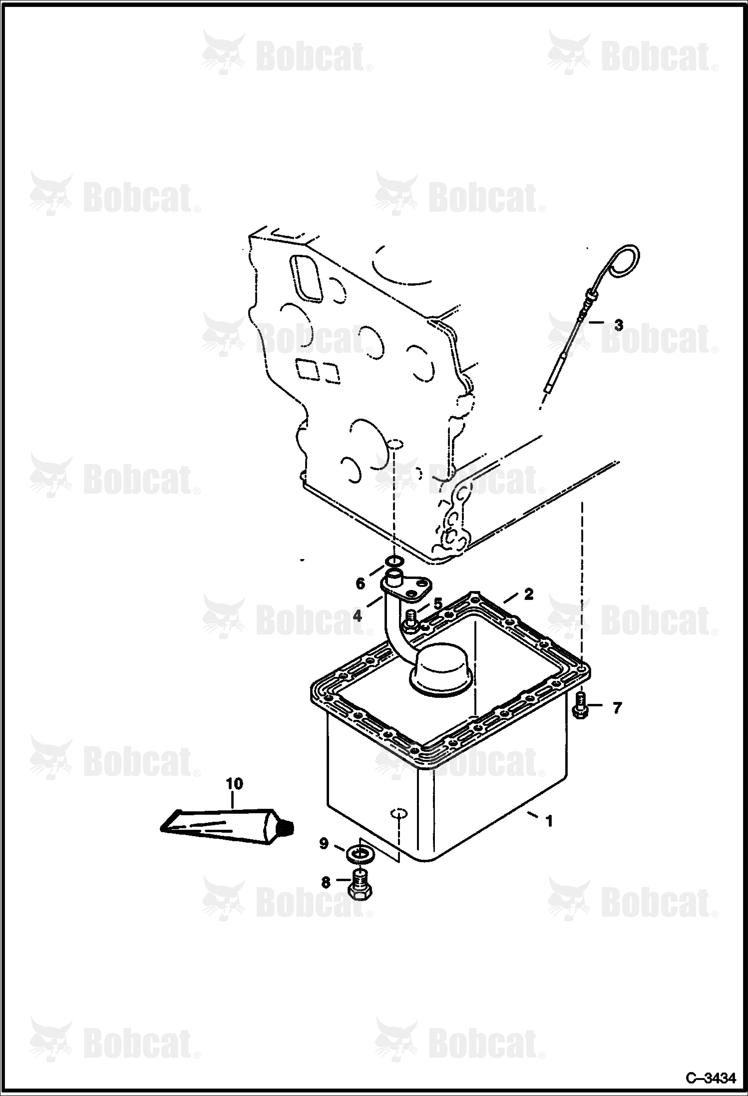 Oil Pan (Kubota D722)  515011001 - 515013987, 515111001 - 515113995