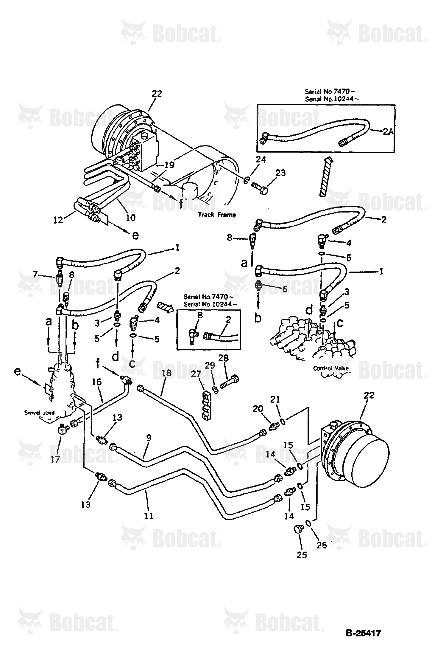 Hydraulic Piping (VALVE TO/FROM Travel MOTOR)