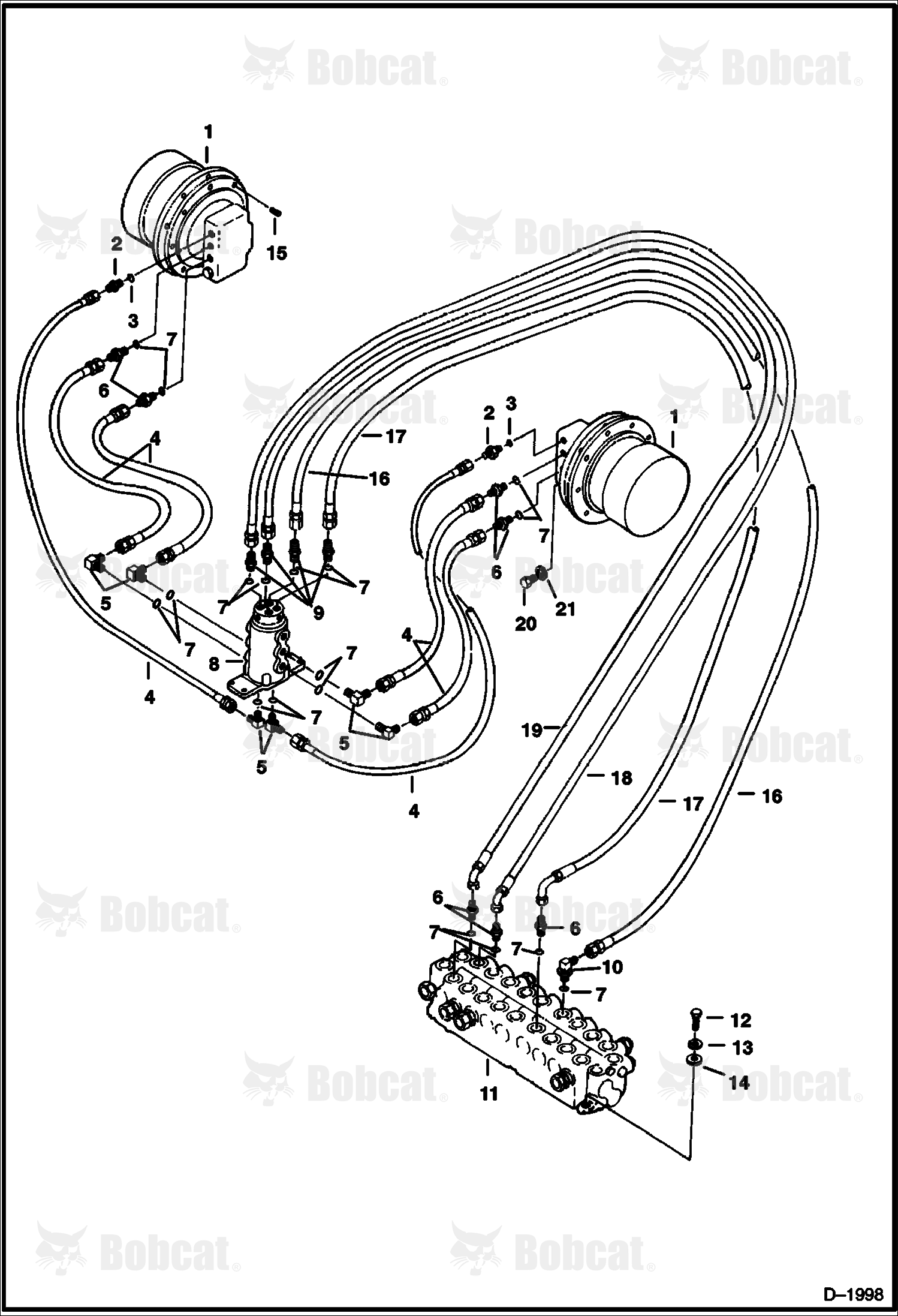 Hydraulic Circuitry (Valve to Travel Motor)