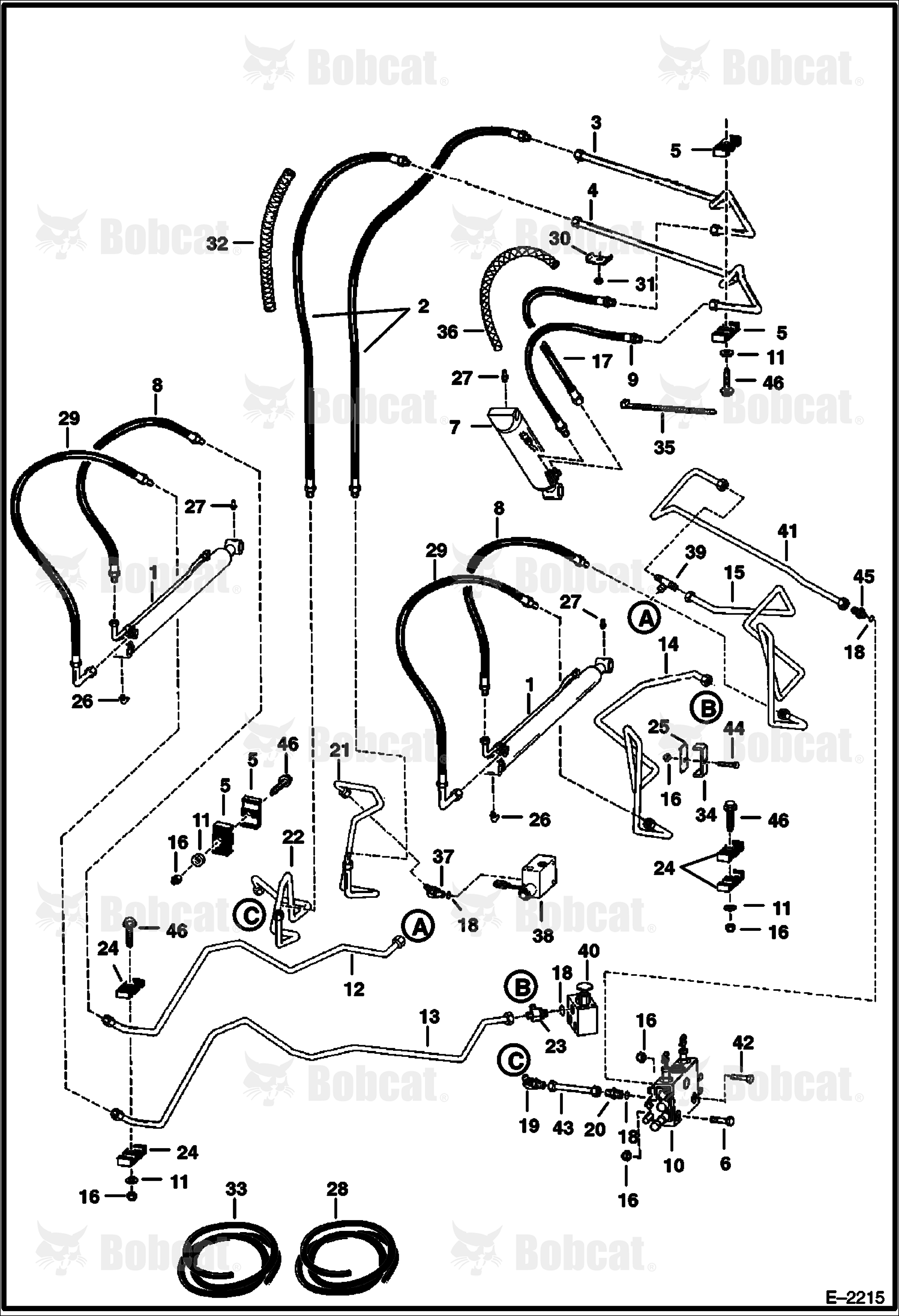 Hydraulic Circuitry (W/O Bucket Positioning Valve) 509635001 - 509640659, 509616001 - 509616541