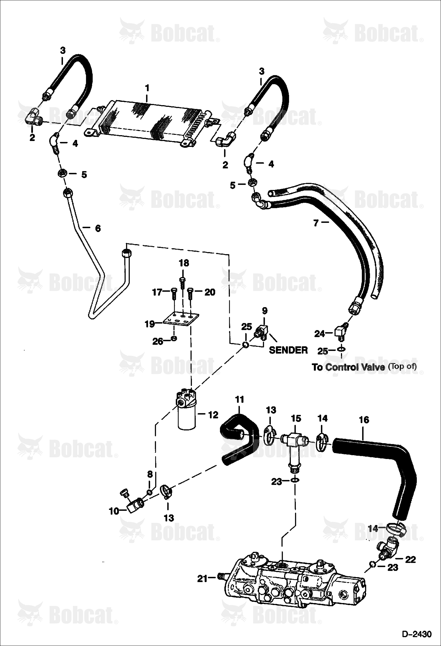 Hydrostatic Circuitry (M44 Pump)  514425001 & Above, 514525001 & Above, 514625001 & Above