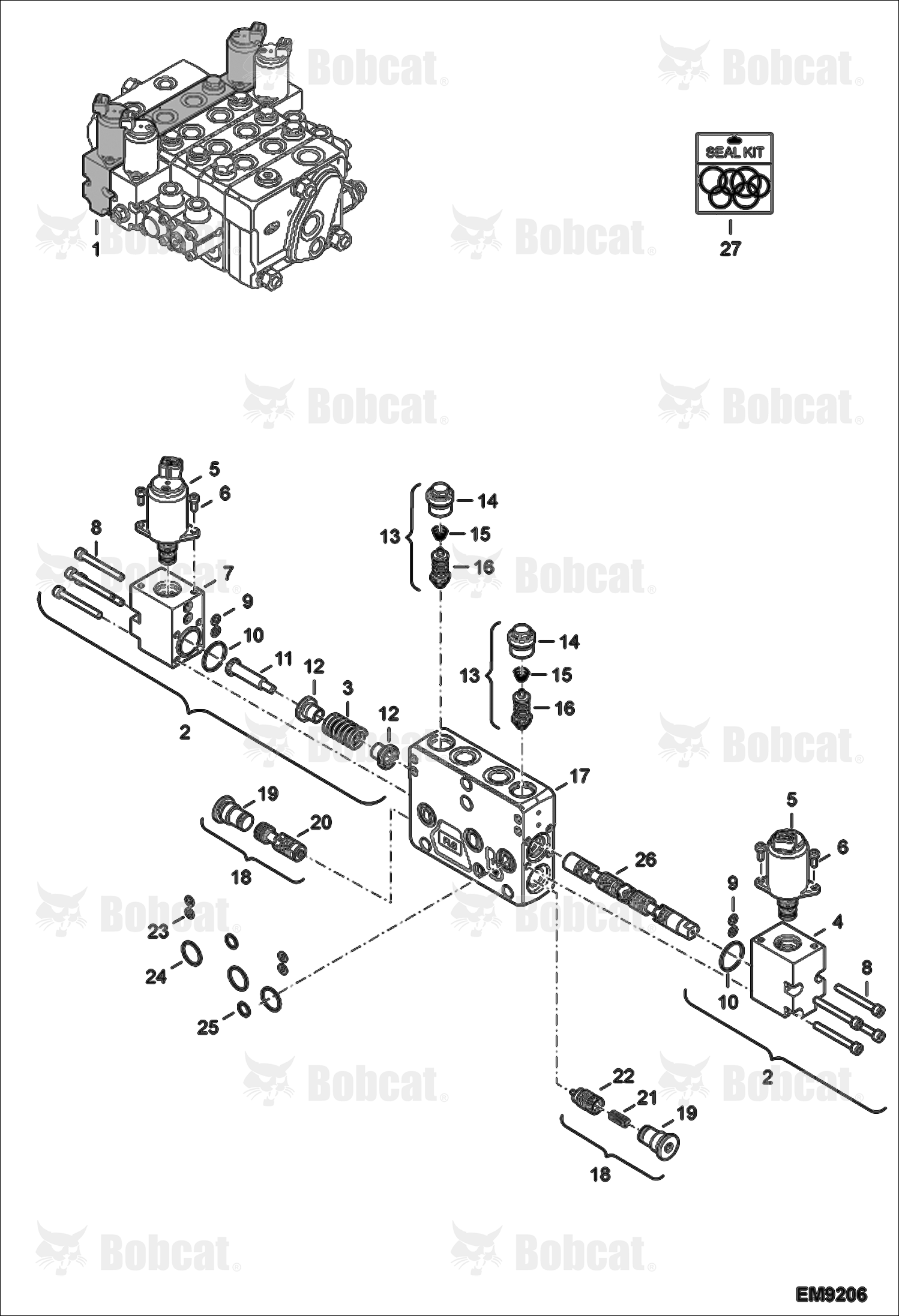 Control Valve Section (Auxiliary)  AC1C11239 & Above, AC1D12000 & Above
