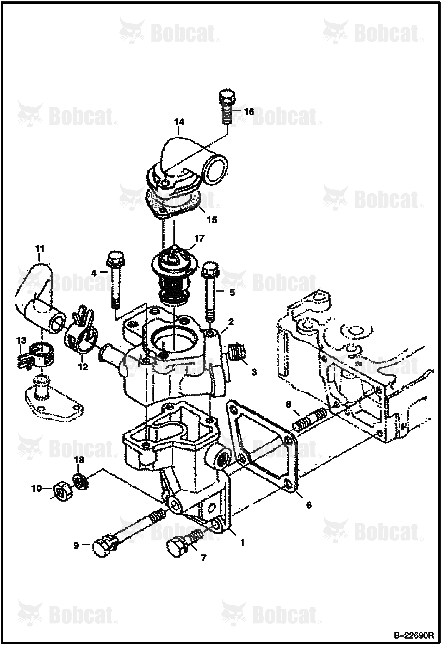 Water Flange & Thermostat (Kubota - V2003TMDI - Tier II) 525011001 & Above, 525111001 & Above