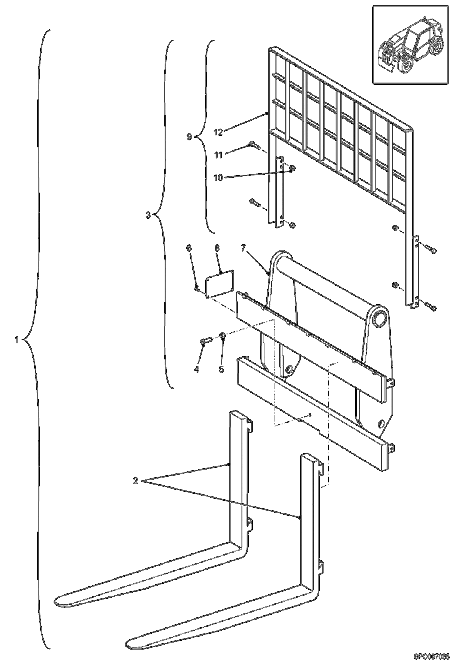Rigid Forks Holder (W/Back)