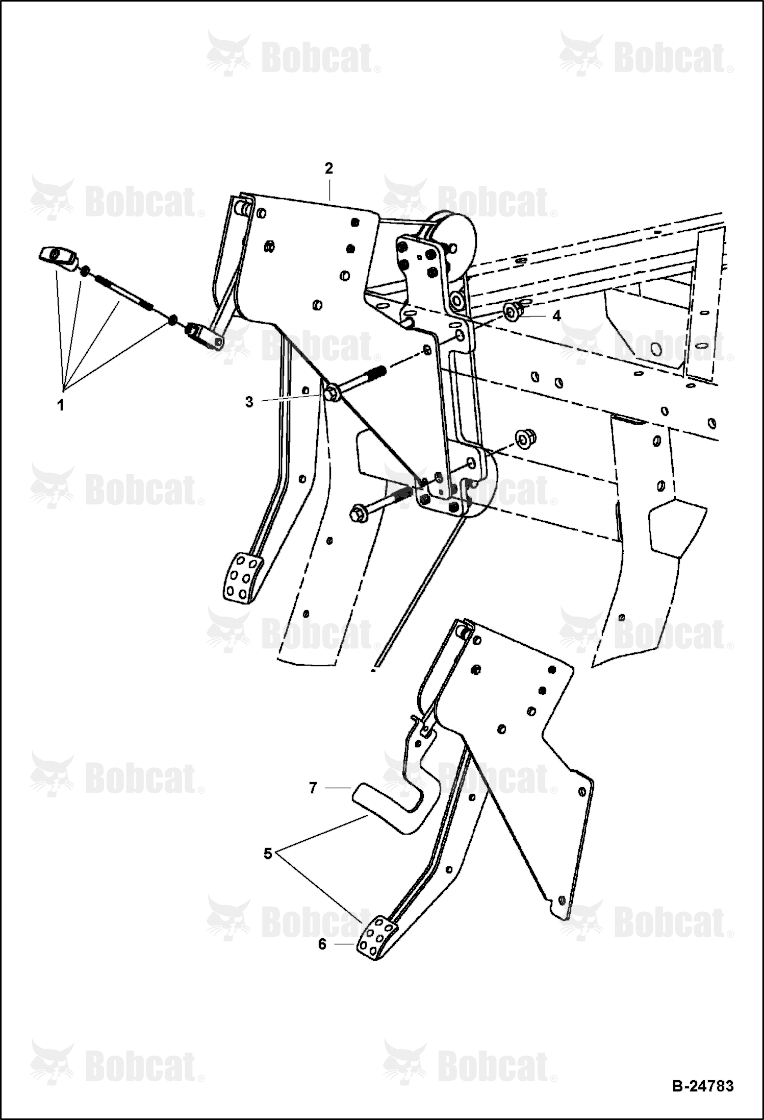 Park Brake Pedal Assembly (With Pulley System)