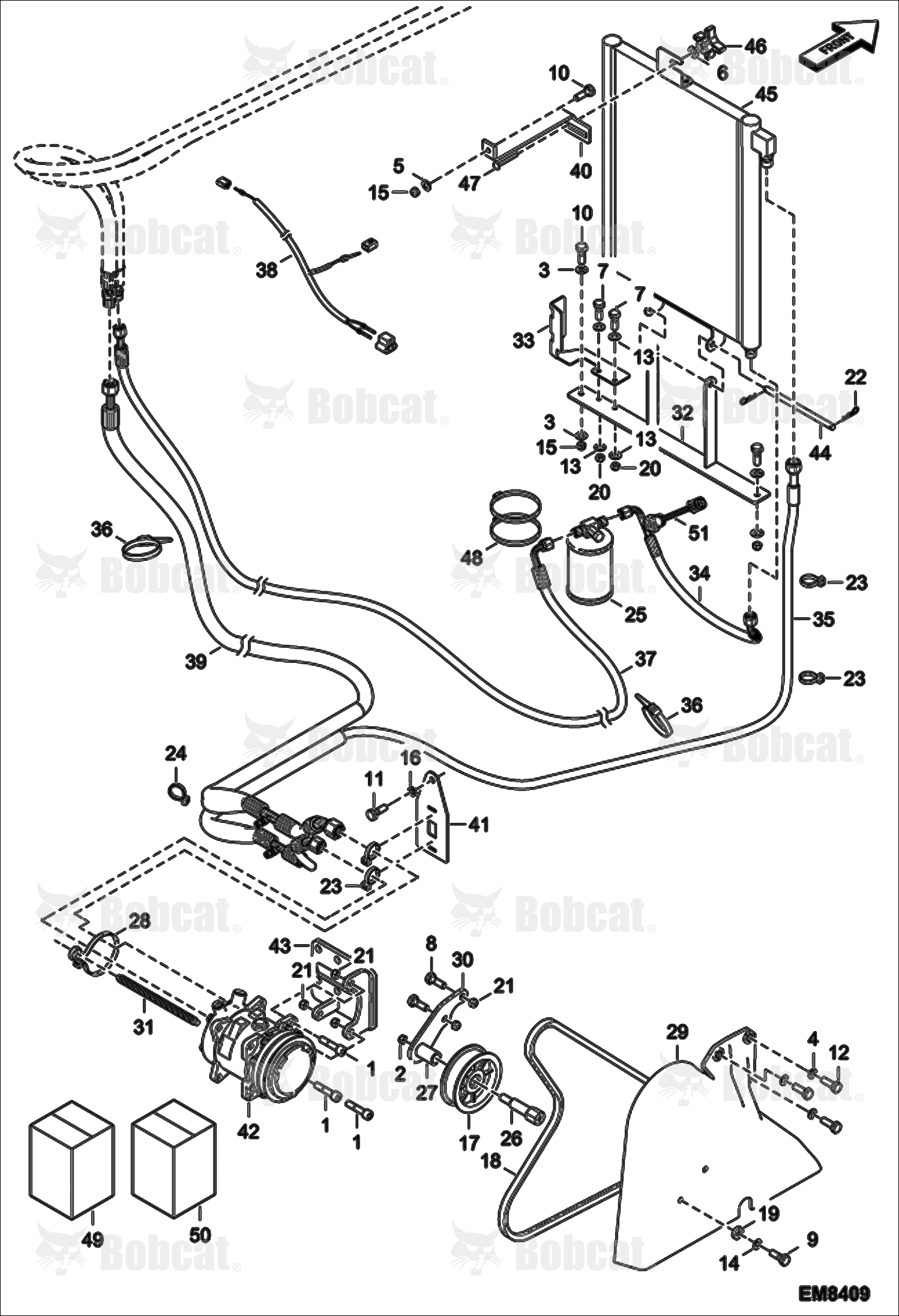 Air Conditioning (Engine Side) (For Models W/ Extra Cooling)  A8GS13000 & Above