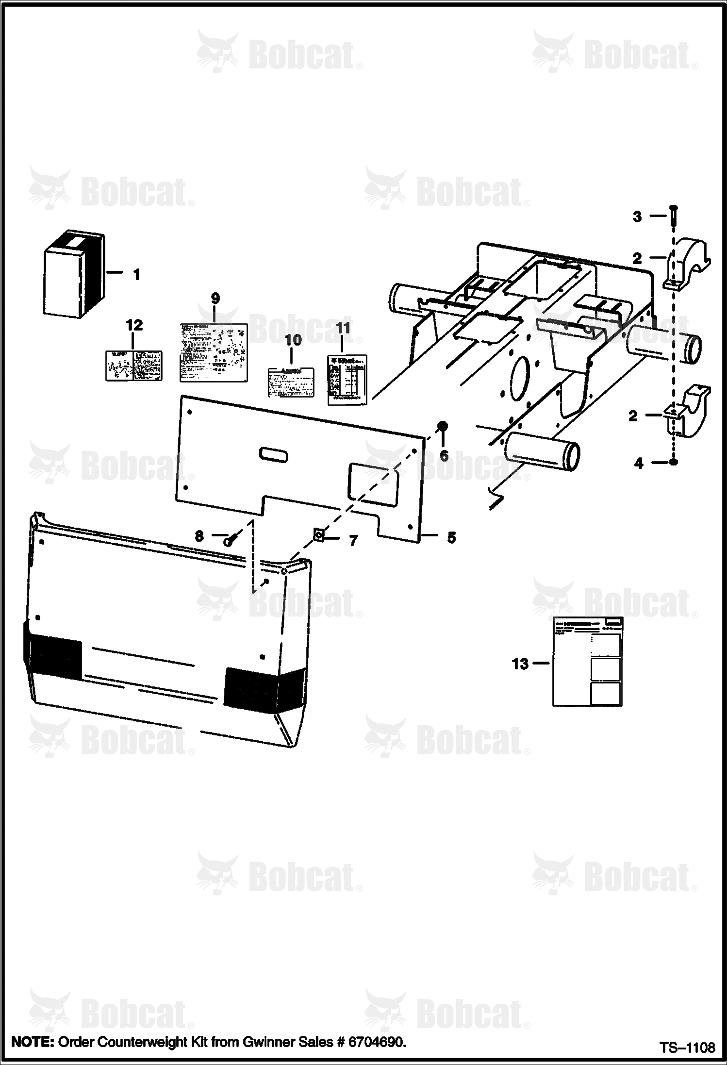 High Flow Hydraulics (1400 lb. Rear Door Counterweight Kit) (Two Piece Rear Door)