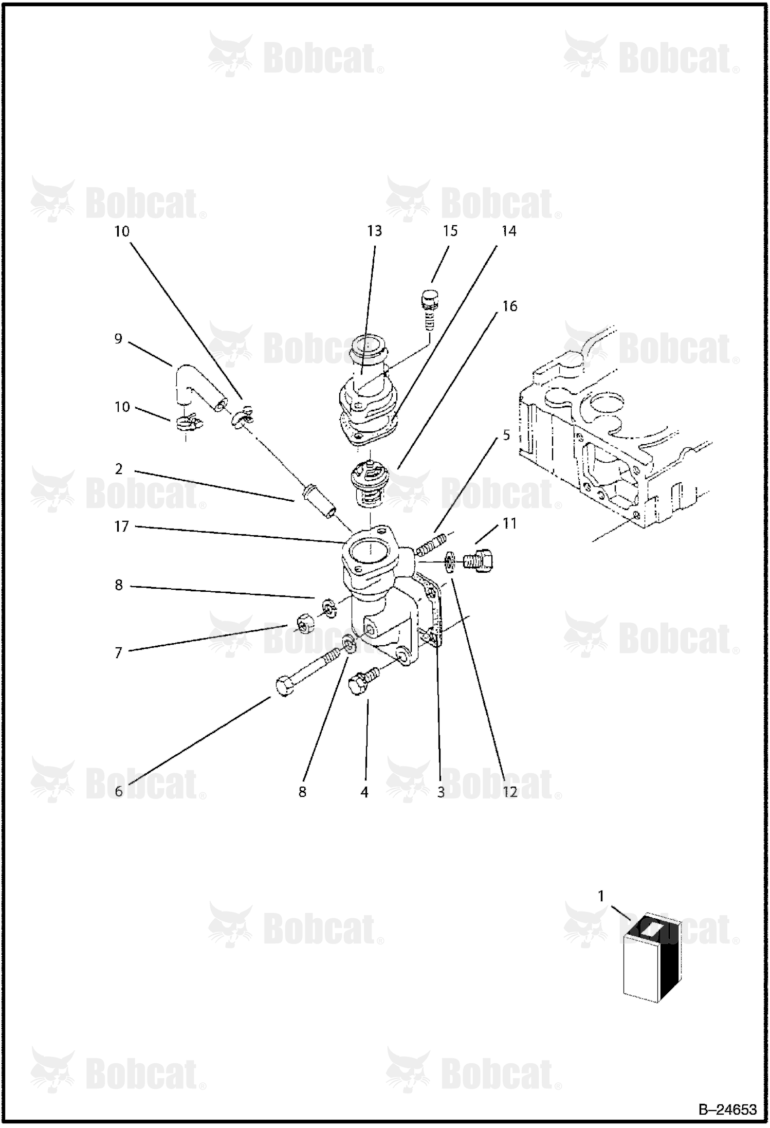 Water Flange & Thermostat