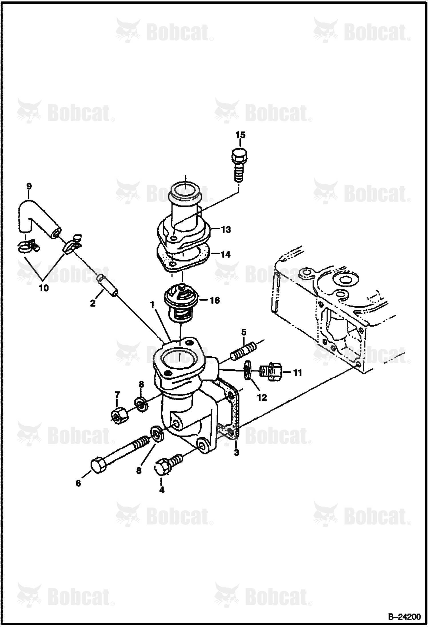 Water Flange & Thermostat (Tier I) 572711001 & Above