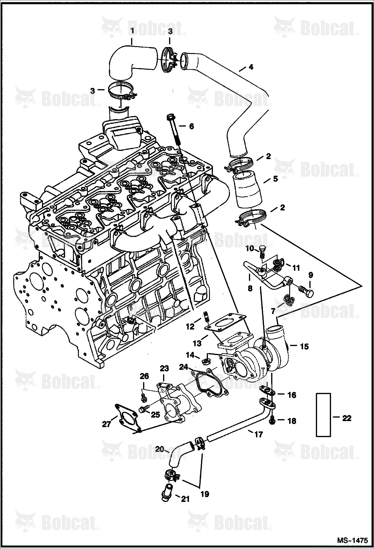 Turbocharger (V3300 DI T Kubota)