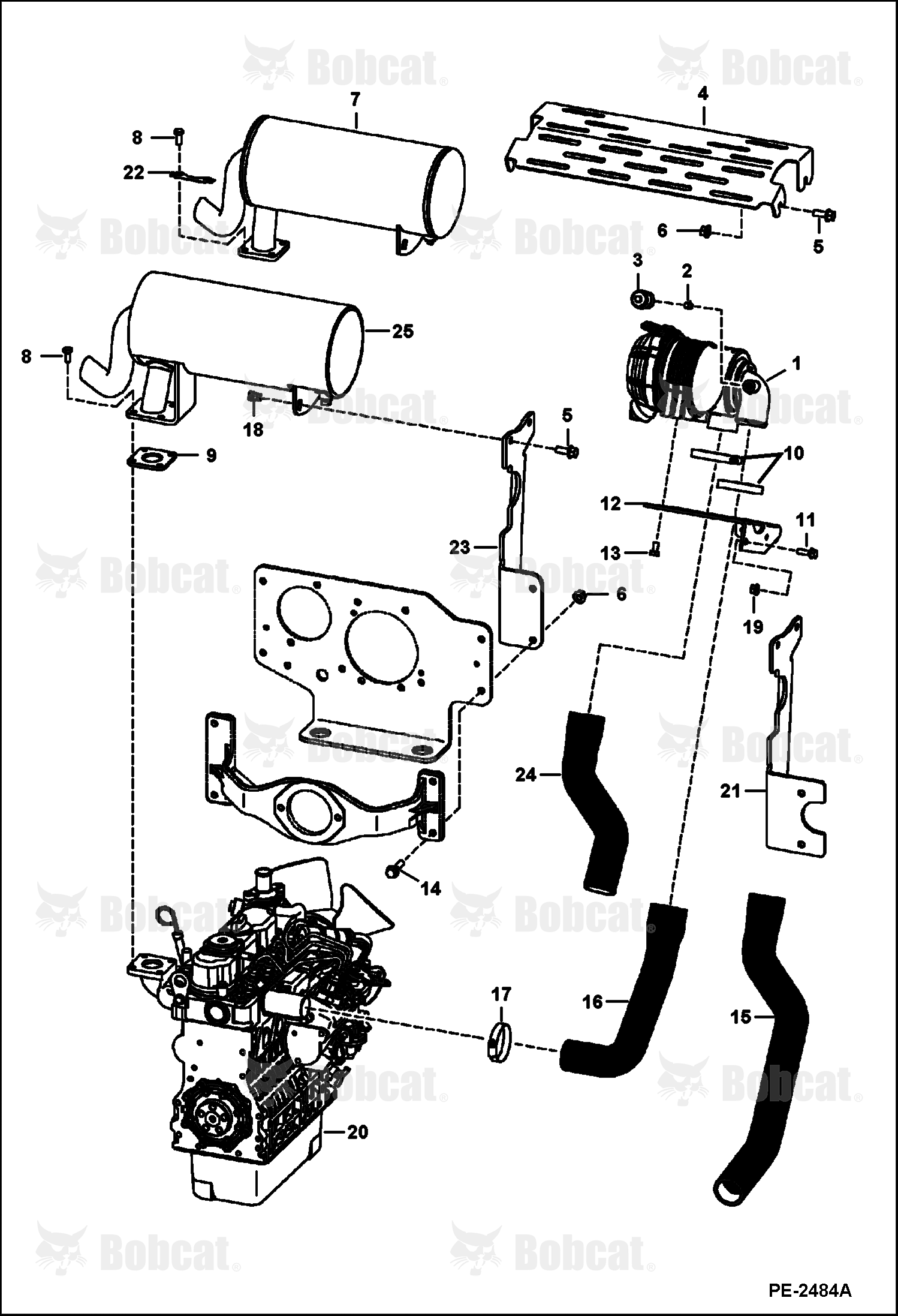 Engine & Attaching Parts (Intake & Exhaust) (Kubota-D722-E3B-BC-6) (Tier IV Replacement)